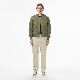 Lacoste Erkek Hakim Yaka Haki Bomber Ceket Yeşil