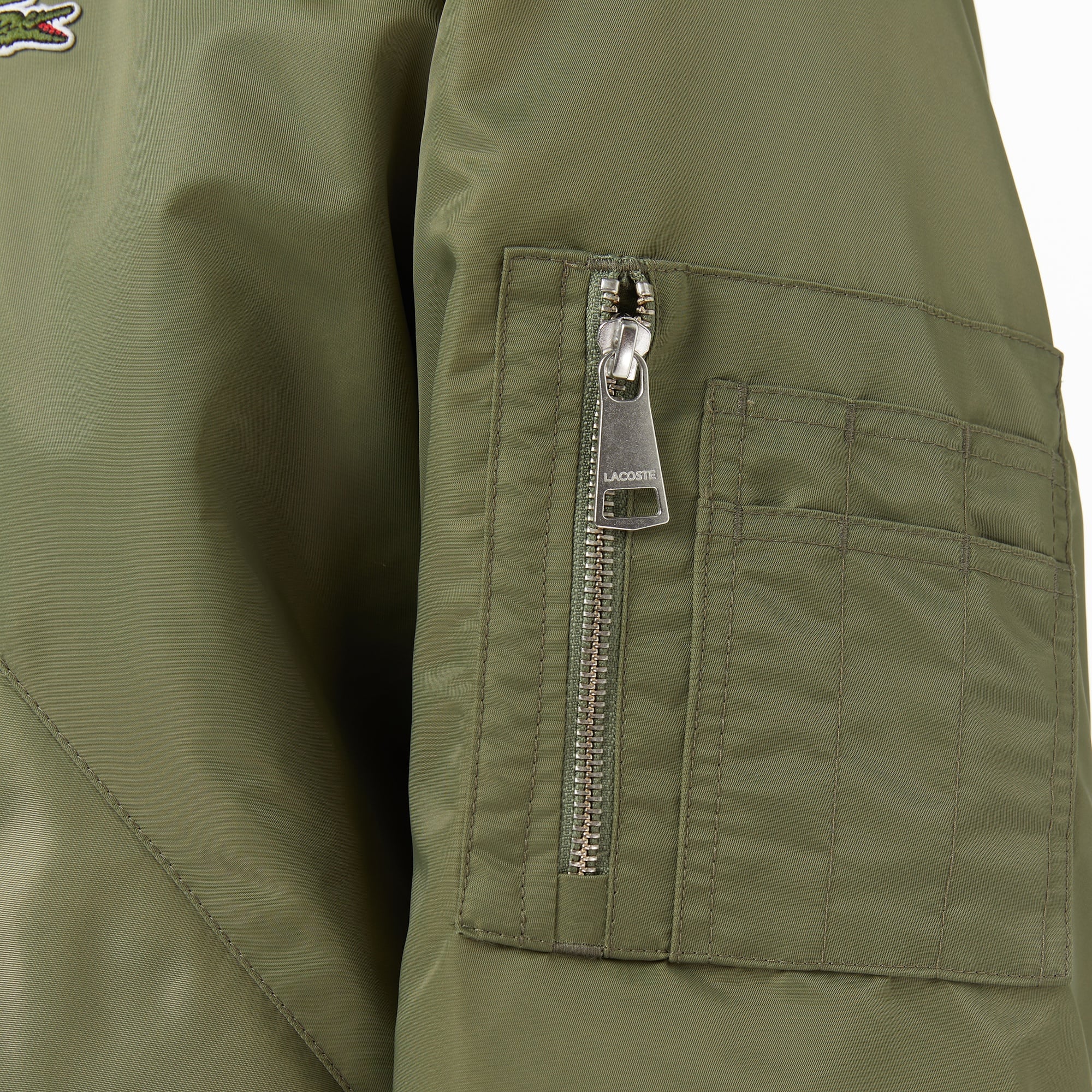 Lacoste Erkek Hakim Yaka Haki Bomber Ceket