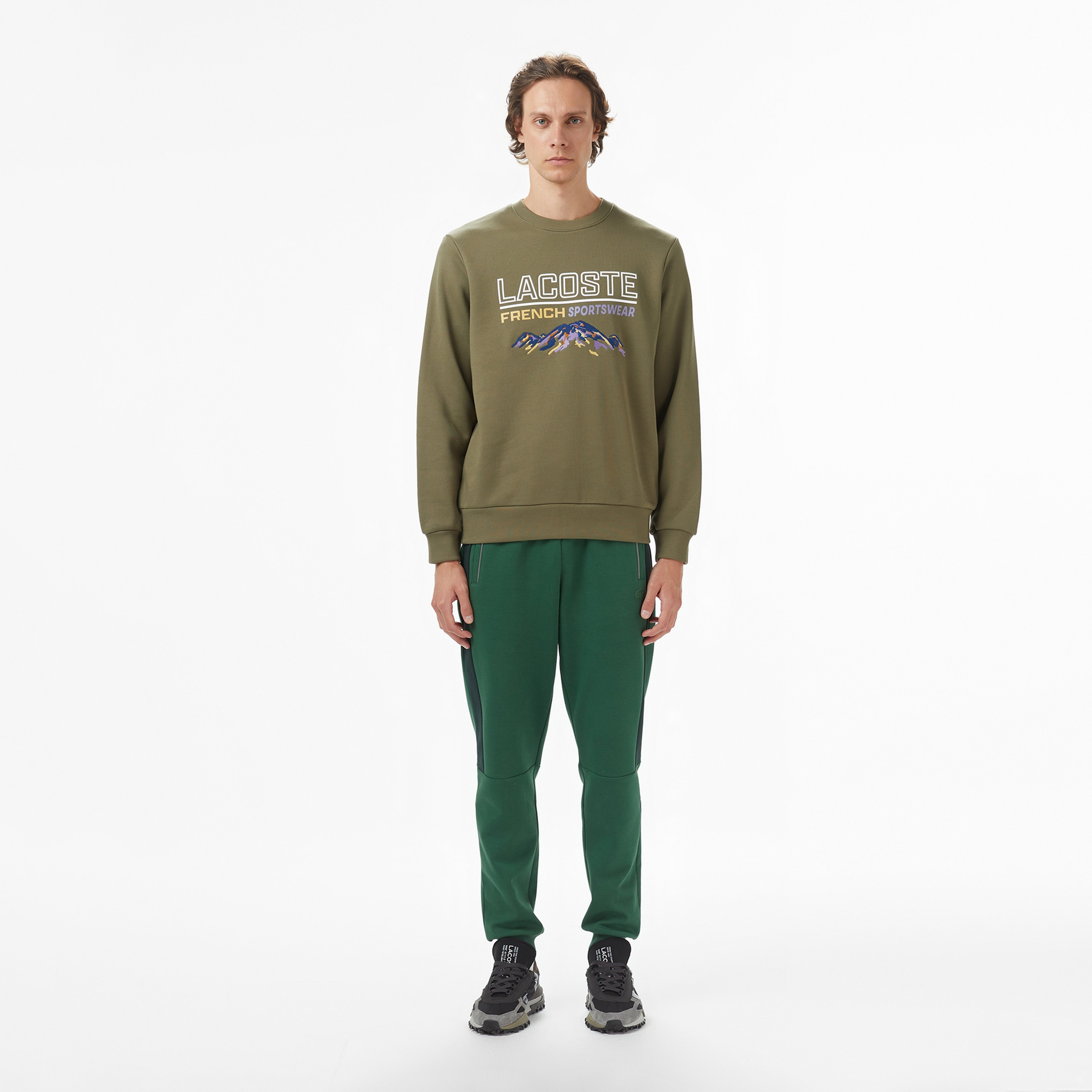 Erkek Classic Fit Bisiklet Yaka Baskılı Haki Sweatshirt Erkek Classic Fit Bisiklet Yaka Baskılı Haki Sweatshirt