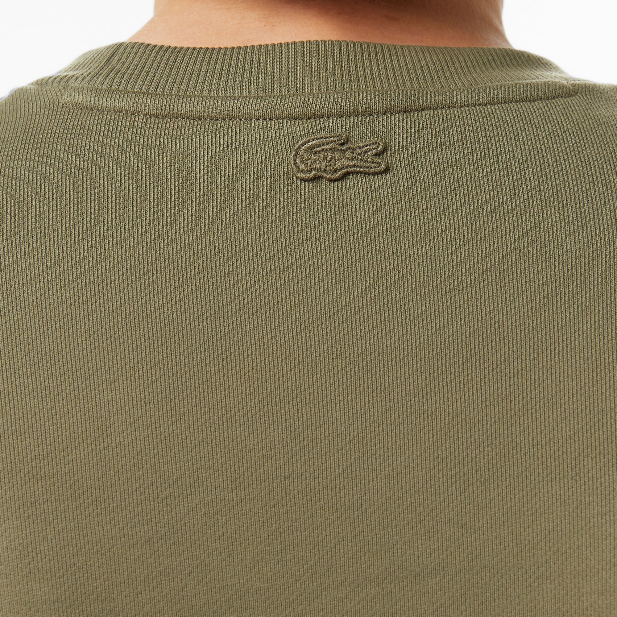 Erkek Classic Fit Bisiklet Yaka Baskılı Haki Sweatshirt