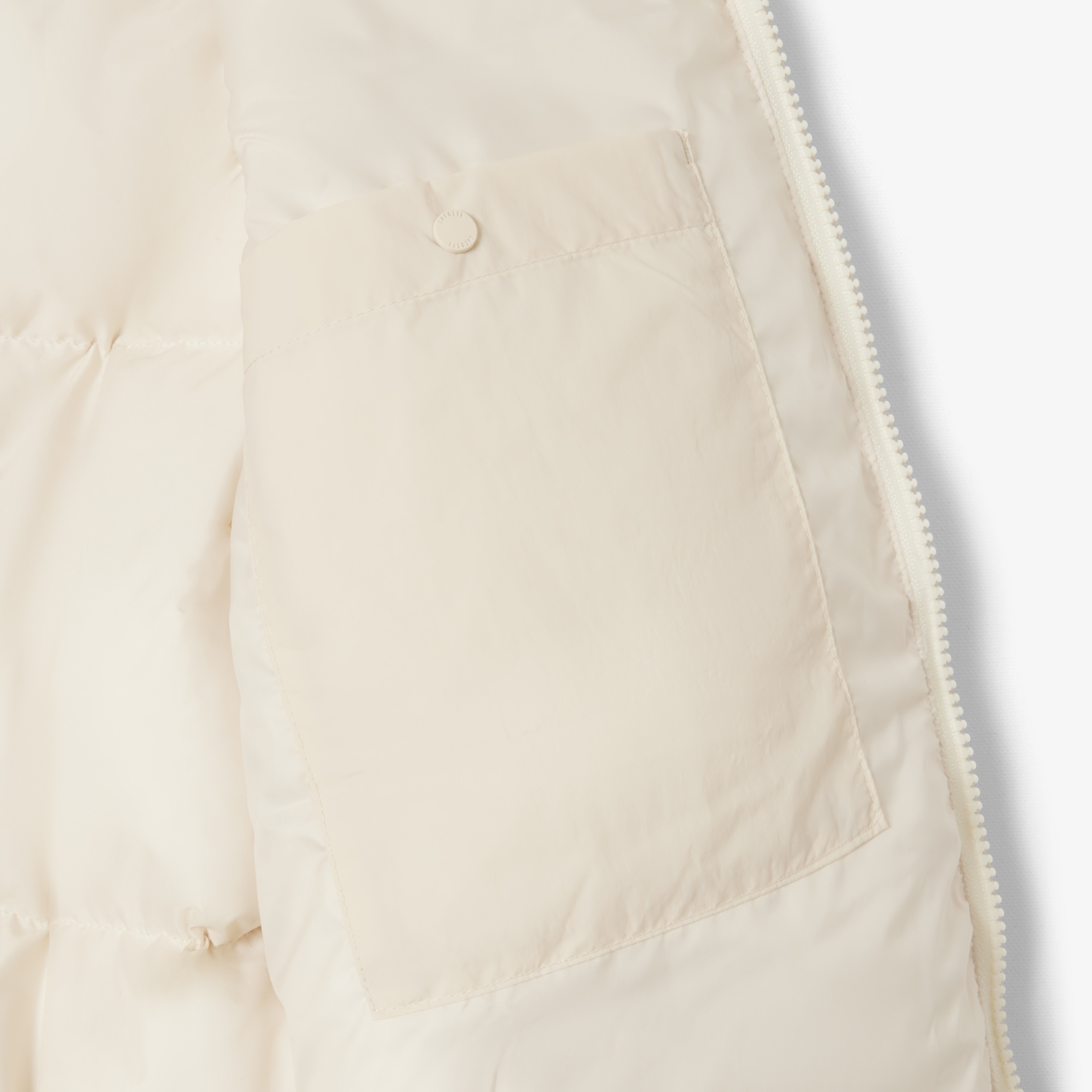 Kadın Relaxed Fit Kapüşonlu Krem Şişme Mont