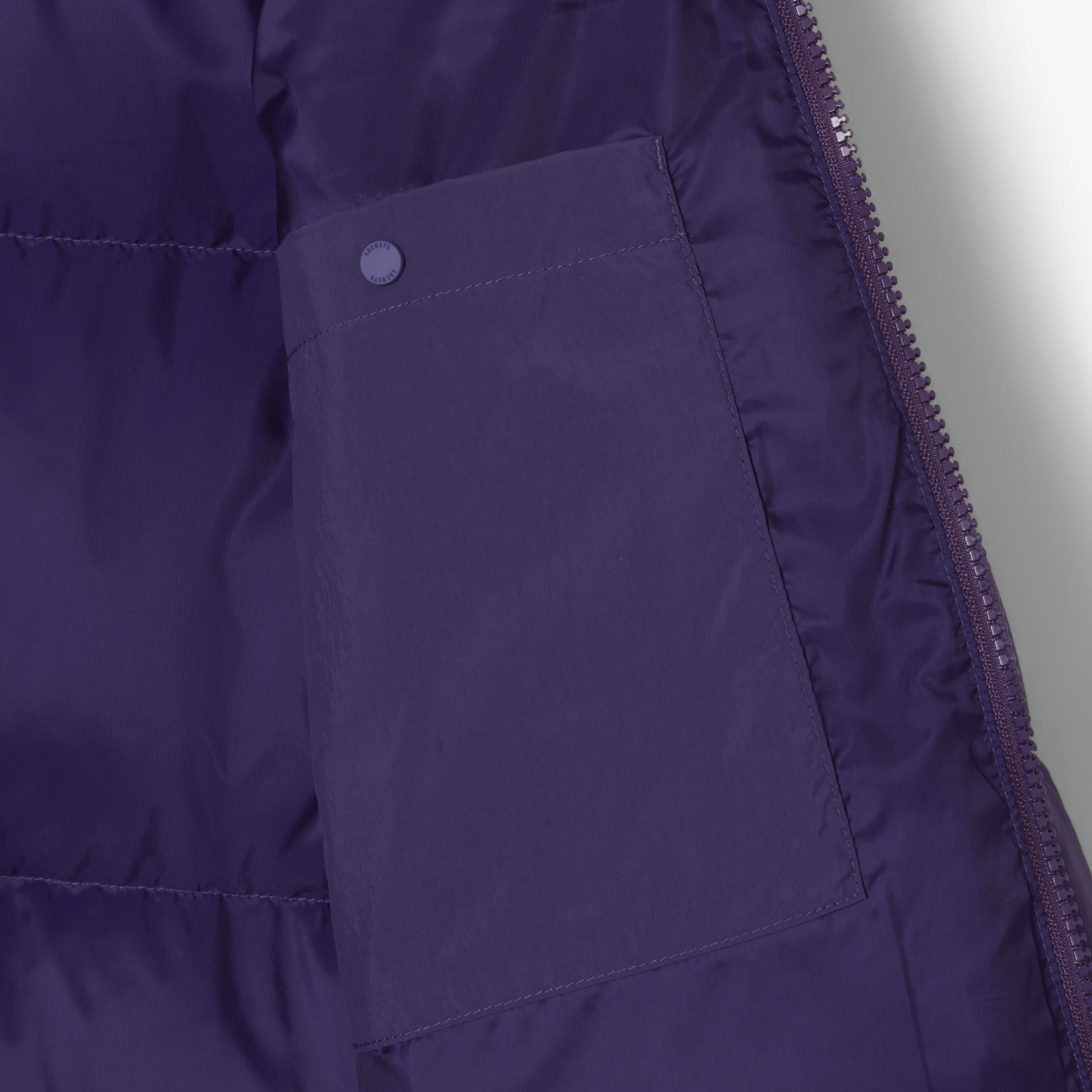 Kadın Relaxed Fit Kapüşonlu Mor Şişme Mont