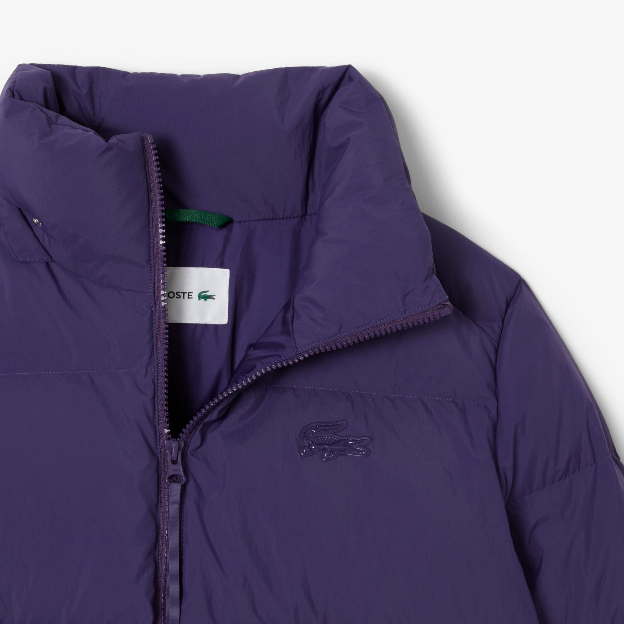 Kadın Relaxed Fit Kapüşonlu Mor Şişme Mont