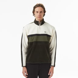 Erkek Loose Fit Renk Bloklu Haki Sweatshirt Yeşil