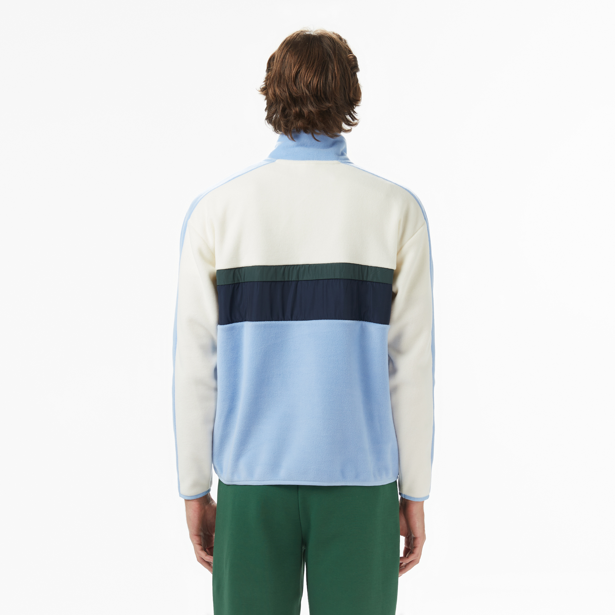 Erkek Loose Fit Renk Bloklu Açık Mavi Sweatshirt SH2614-HBP | Lacoste