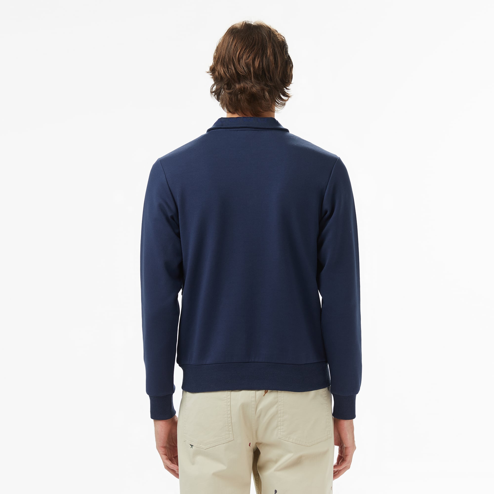 Lacoste Erkek Classic Fit Yarım Fermuarlı Lacivert Sweatshirt görsel 5