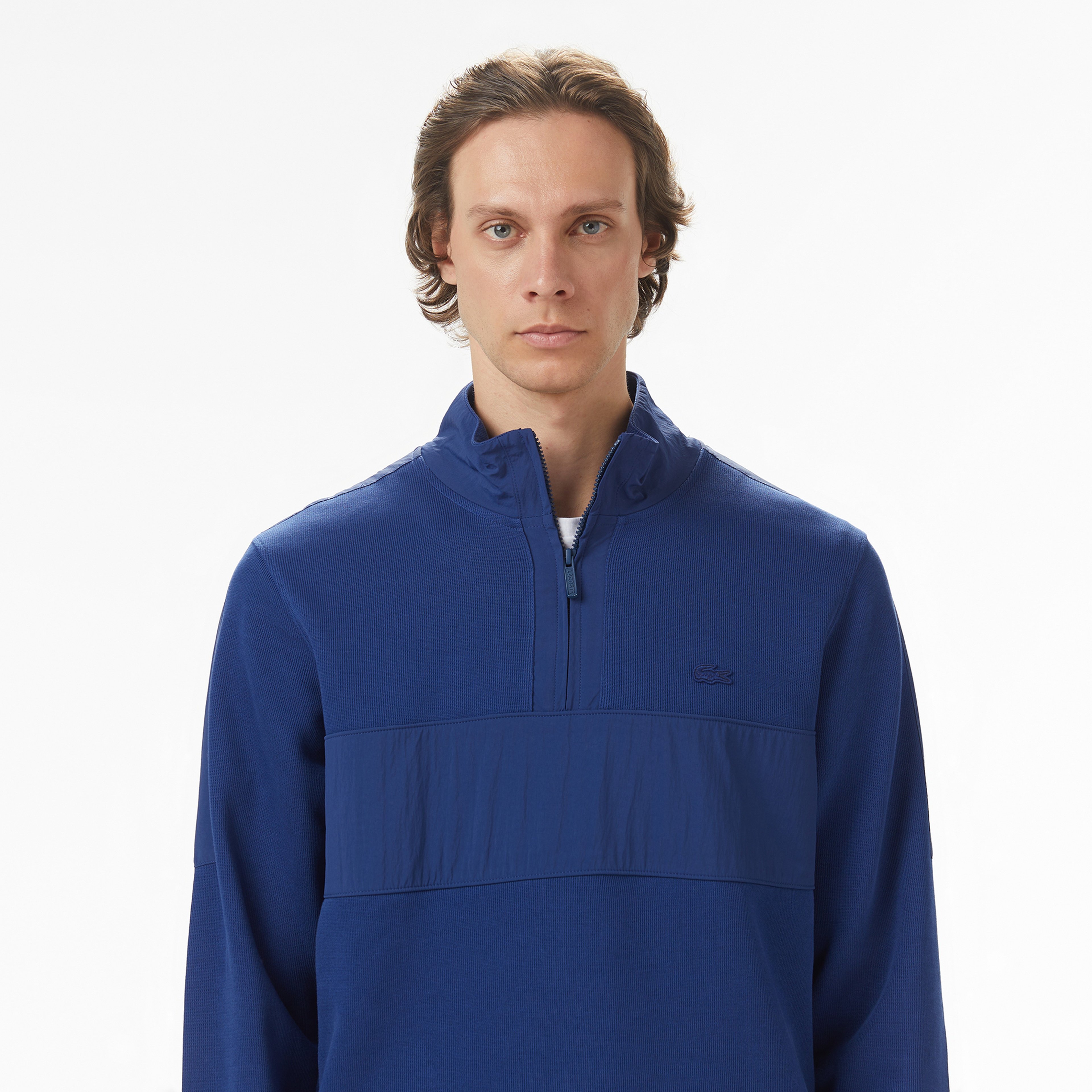 Erkek Classic Fit Yarım Fermuarlı Lacivert Sweatshirt