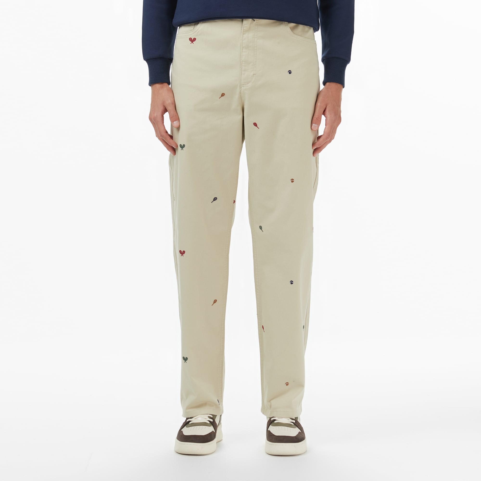 Lacoste Erkek Relaxed Fit Desenli Bej Pantolon görsel 4