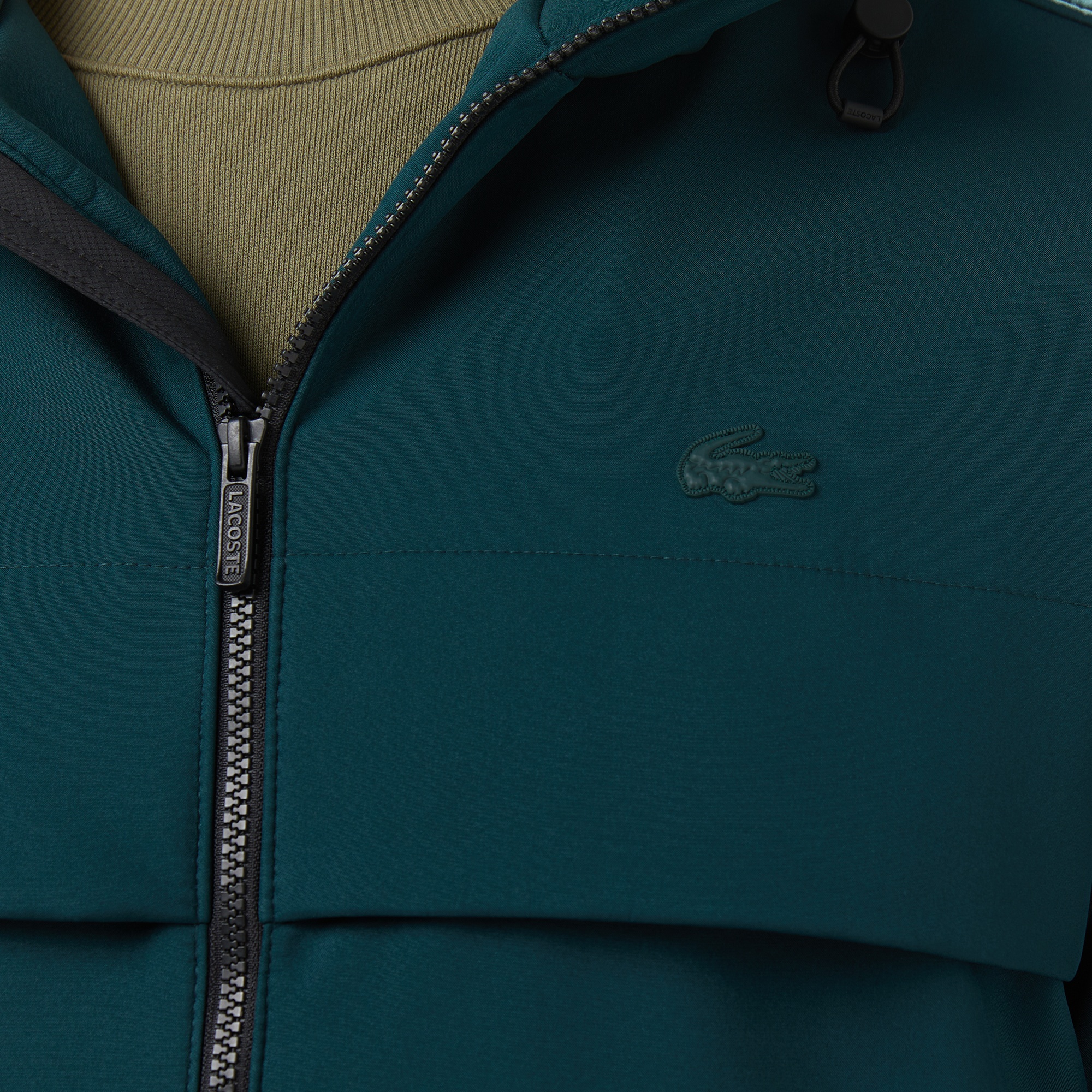 Erkek Kapüşonlu Koyu Yeşil Yağmurluk