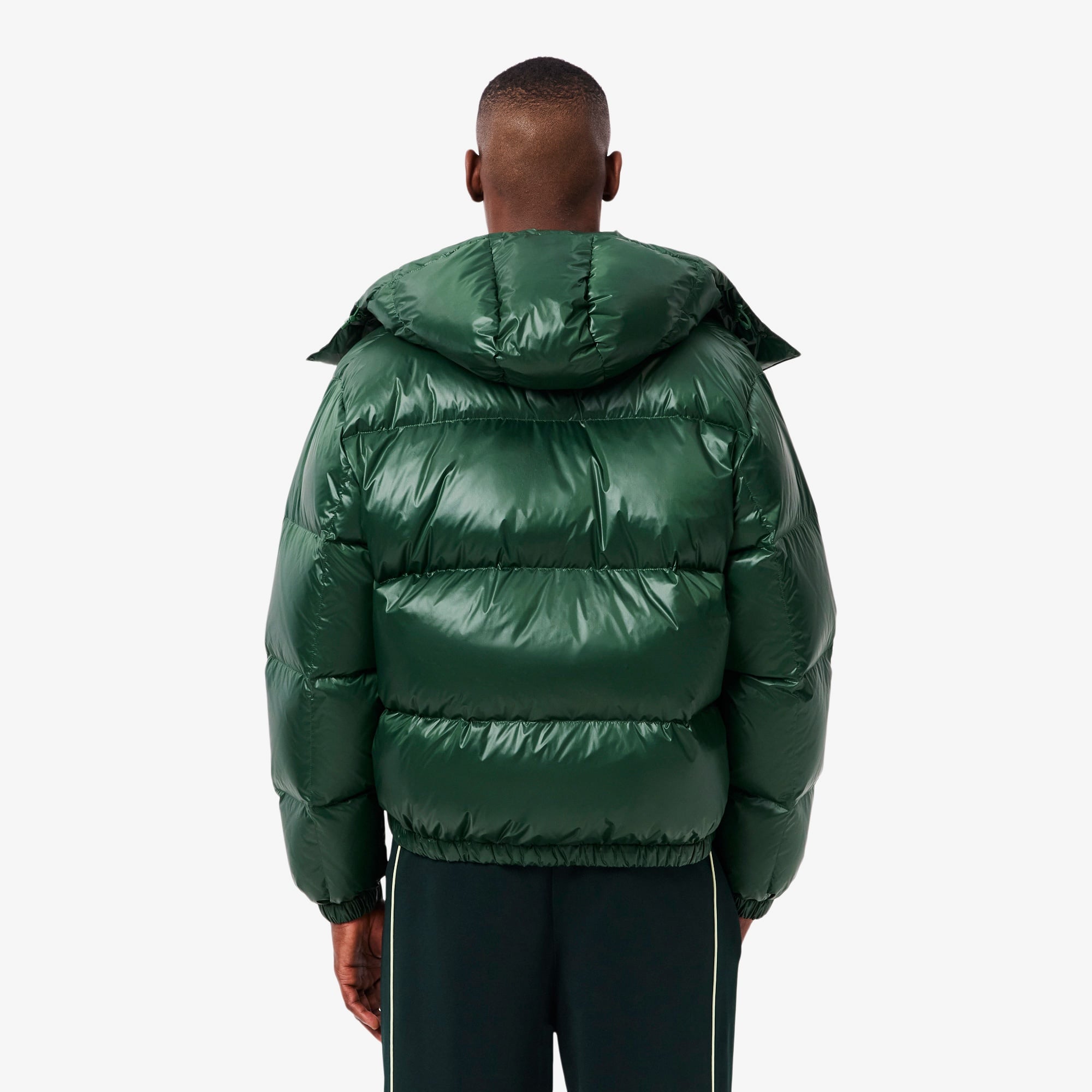 Erkek Relaxed Fit Kapüşonlu Yeşil Mont