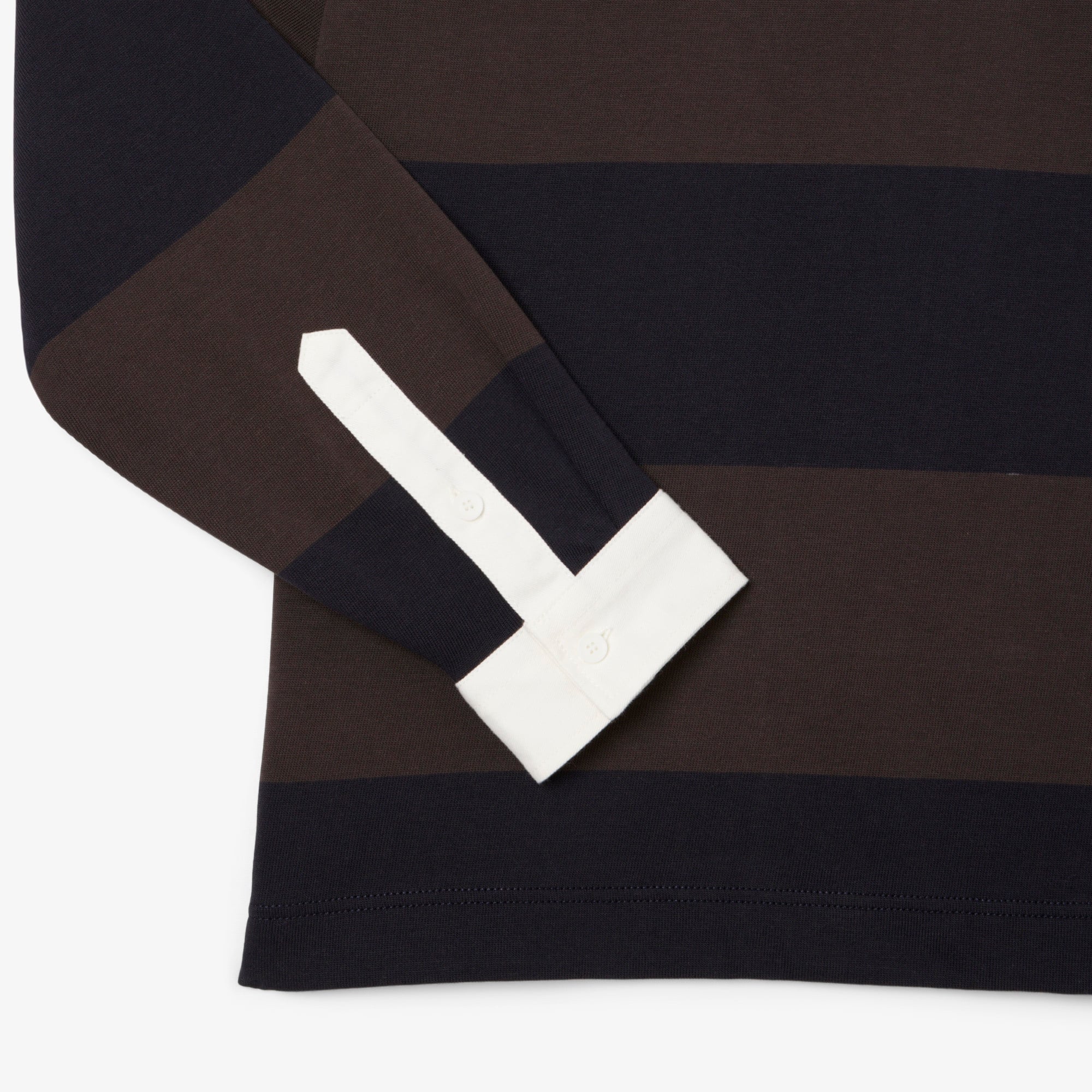 Erkek Relaxed Fit Çizgili Kahverengi Rugby Polo