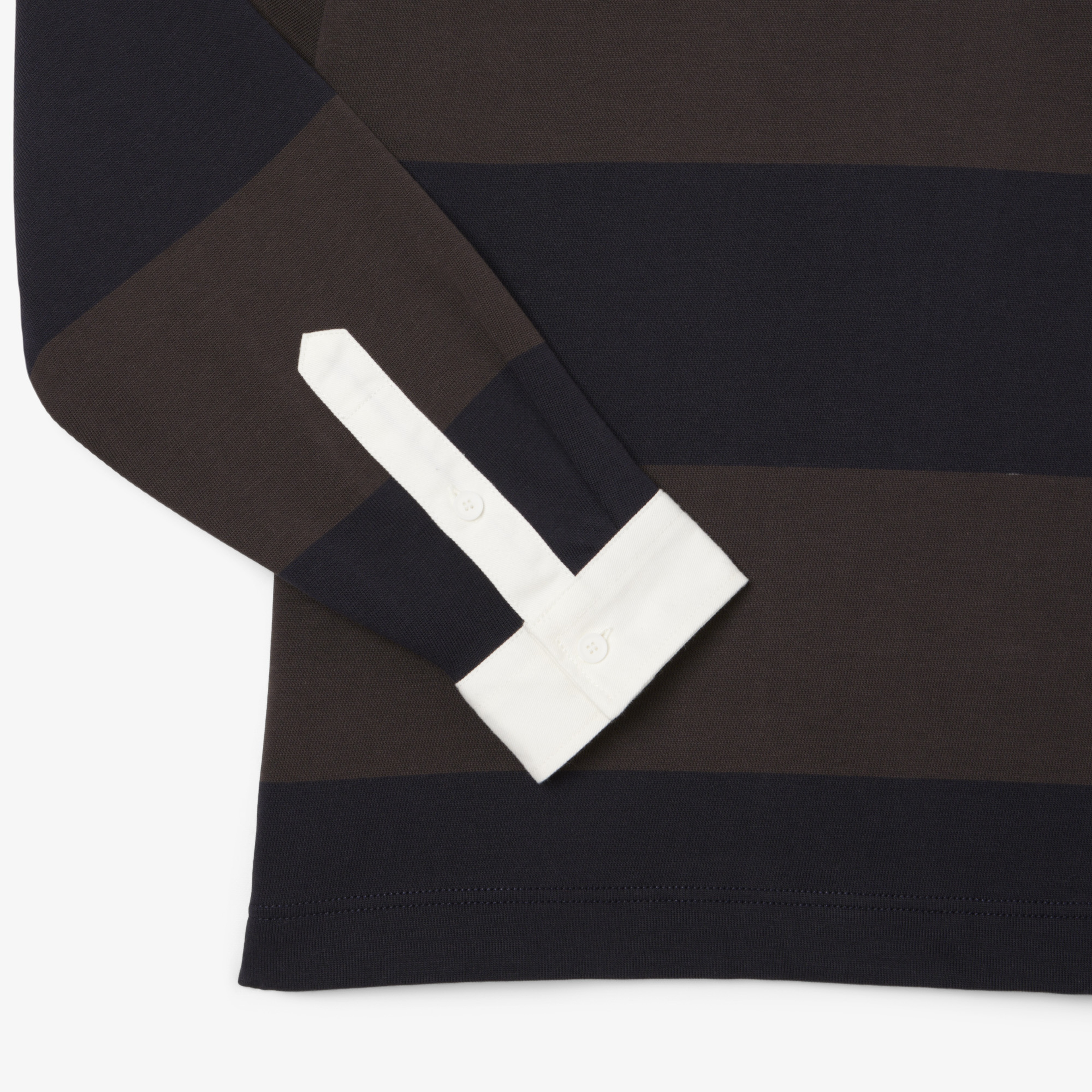 Erkek Relaxed Fit Çizgili Kahverengi Rugby Polo