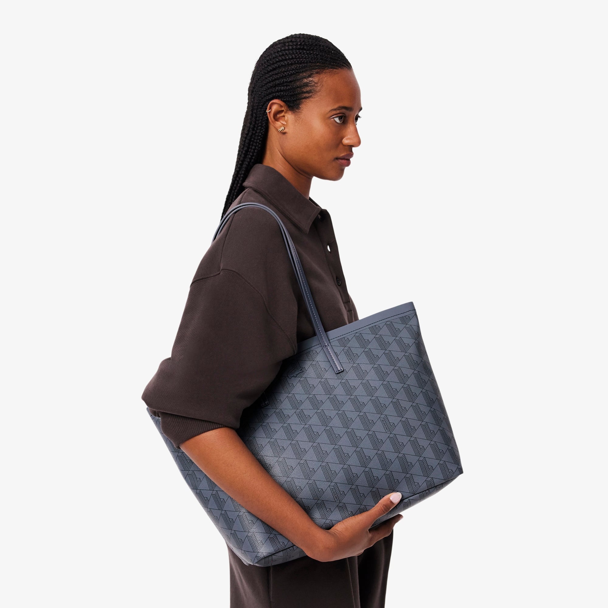 Zely Kadın Monogram Lacivert Omuz Çantası