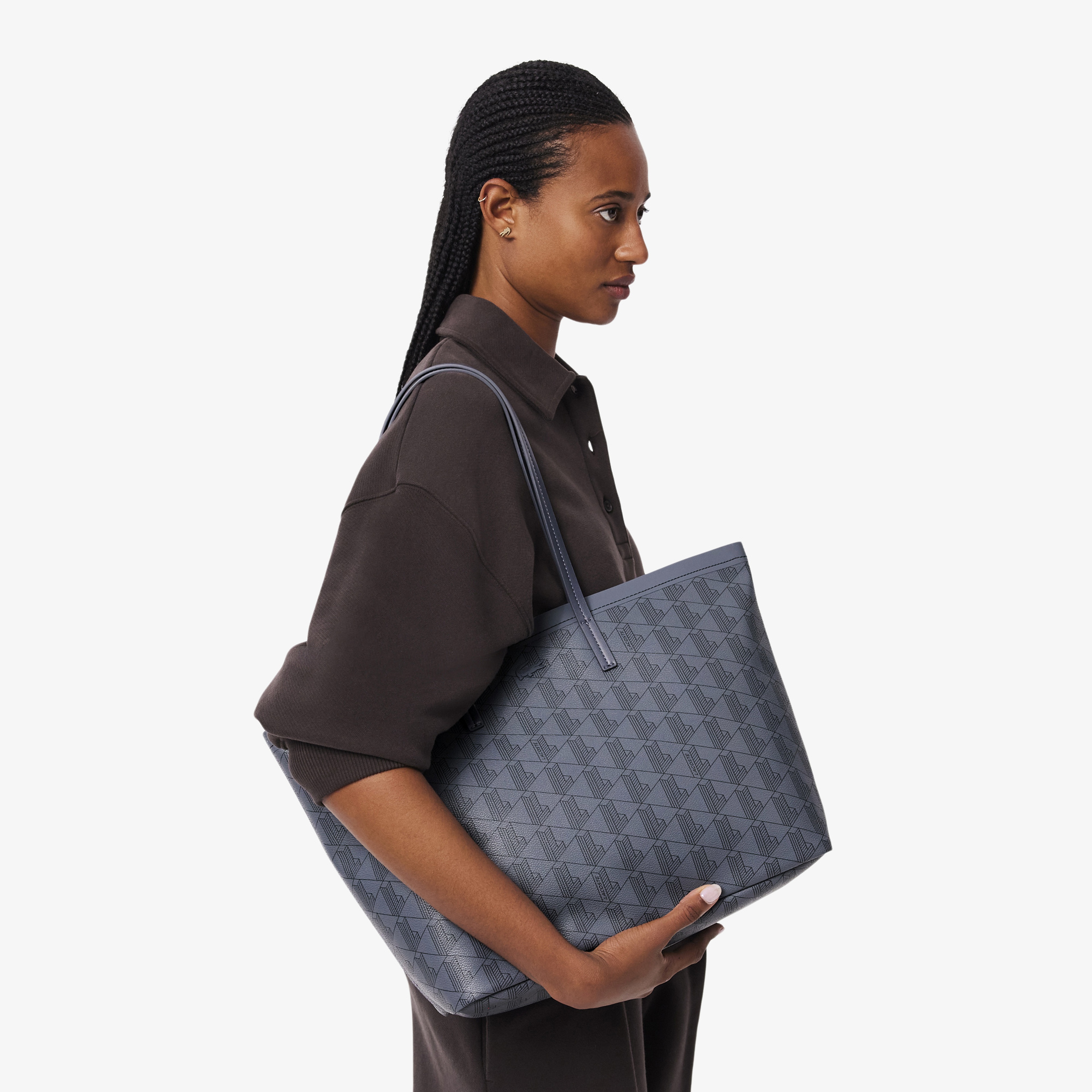 Zely Kadın Monogram Lacivert Omuz Çantası