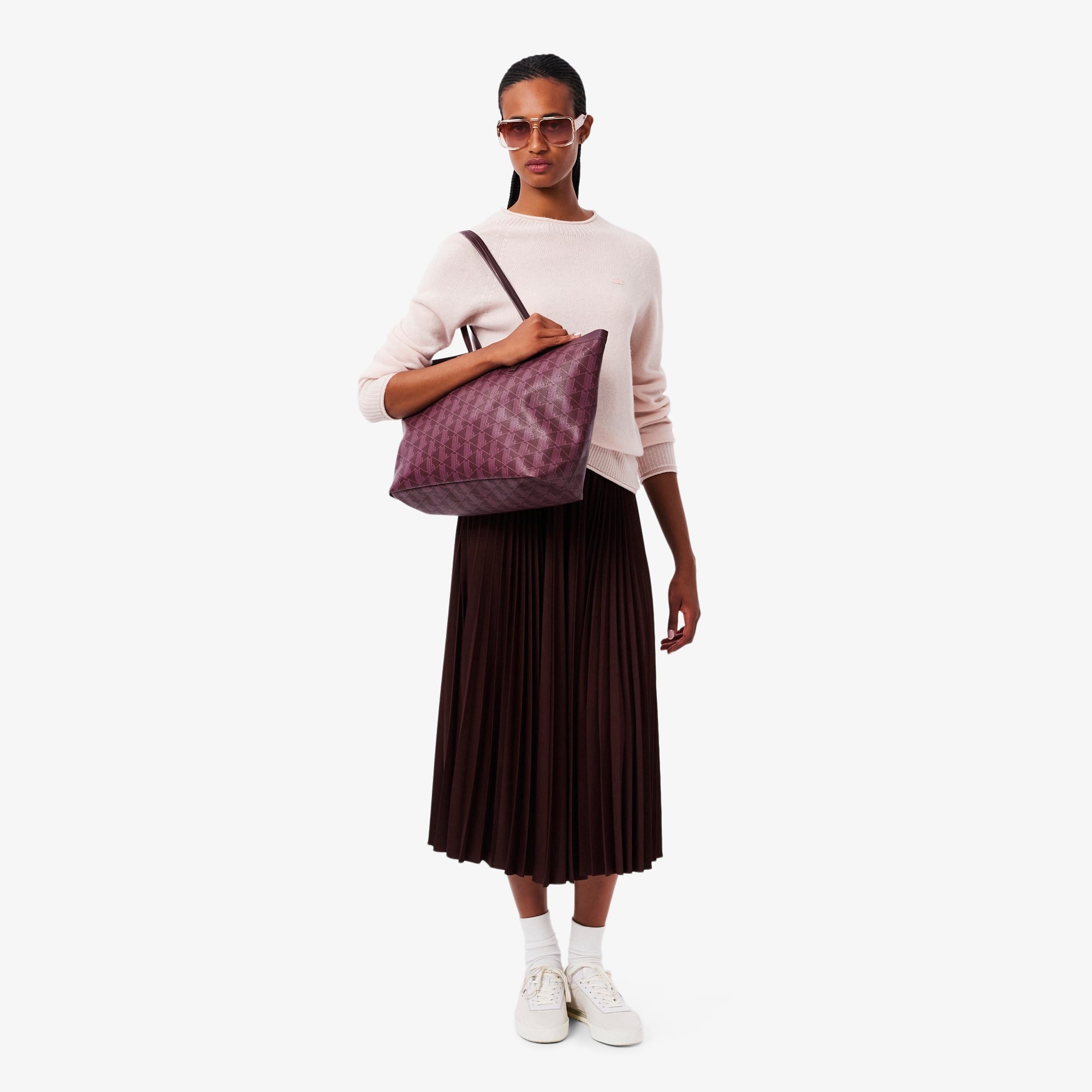 Zely Kadın Monogram Bordo Omuz Çantası