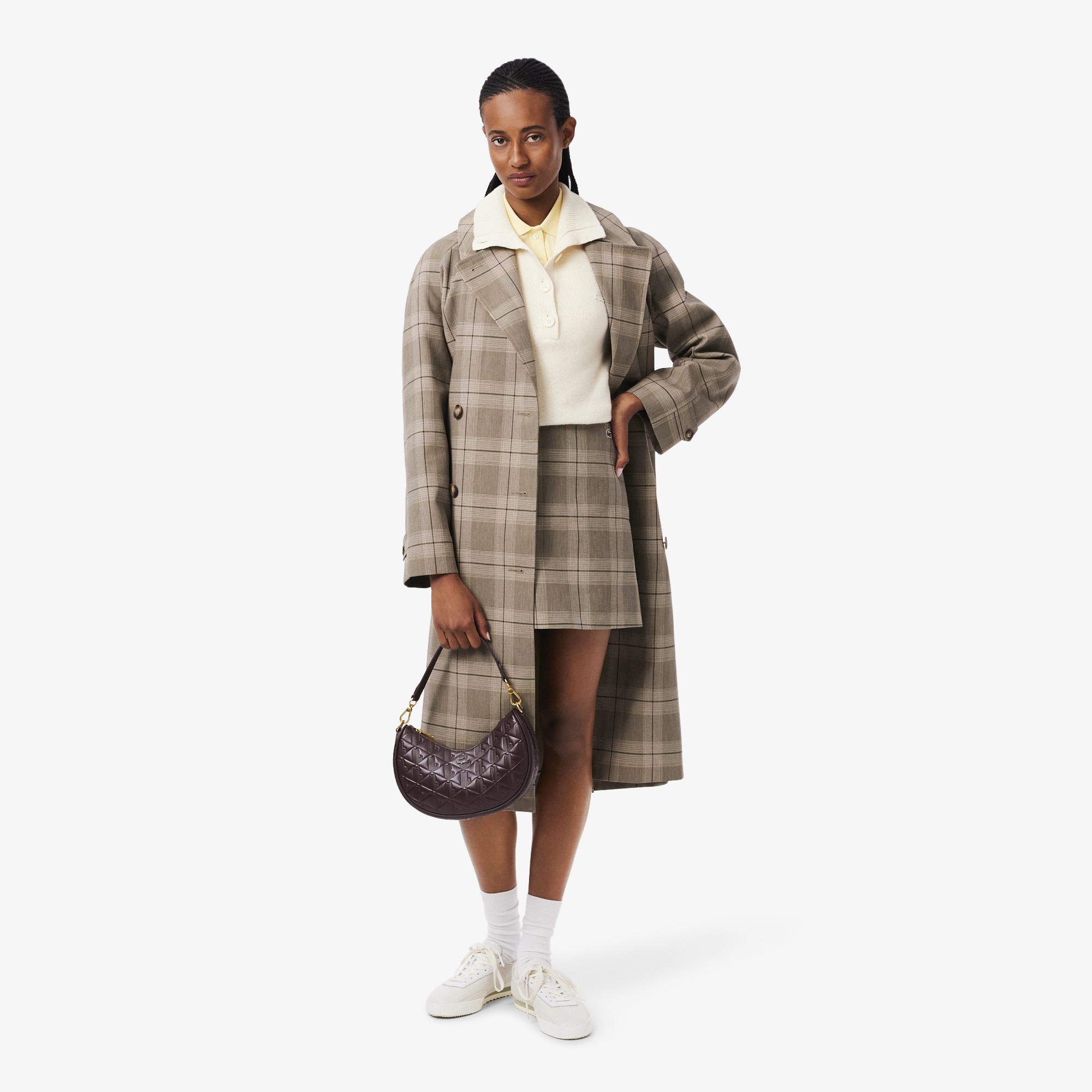 Maheki Kadın Monogram Koyu Kahverengi Omuz Çantası