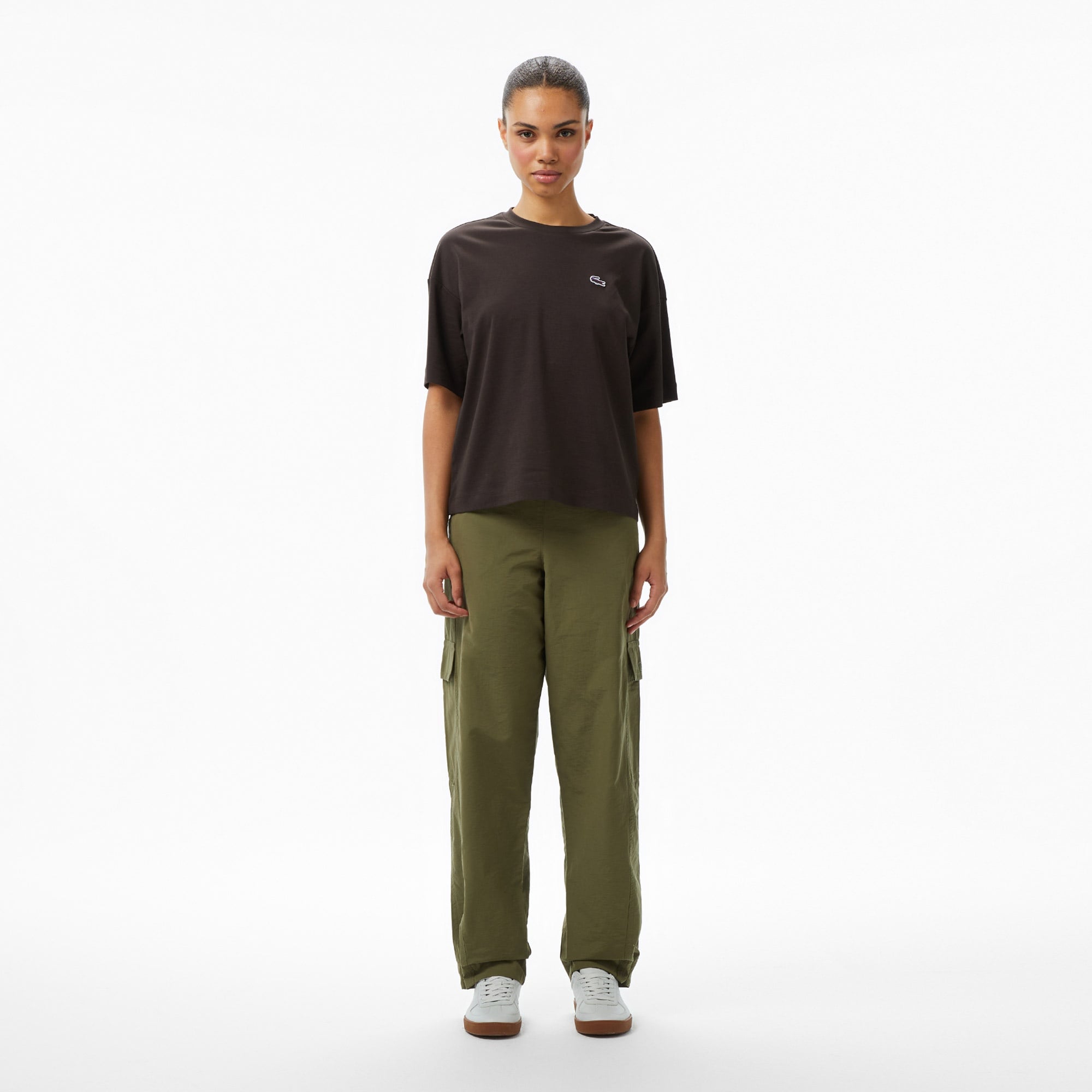 Kadın Oversize Fit Haki Pantolon