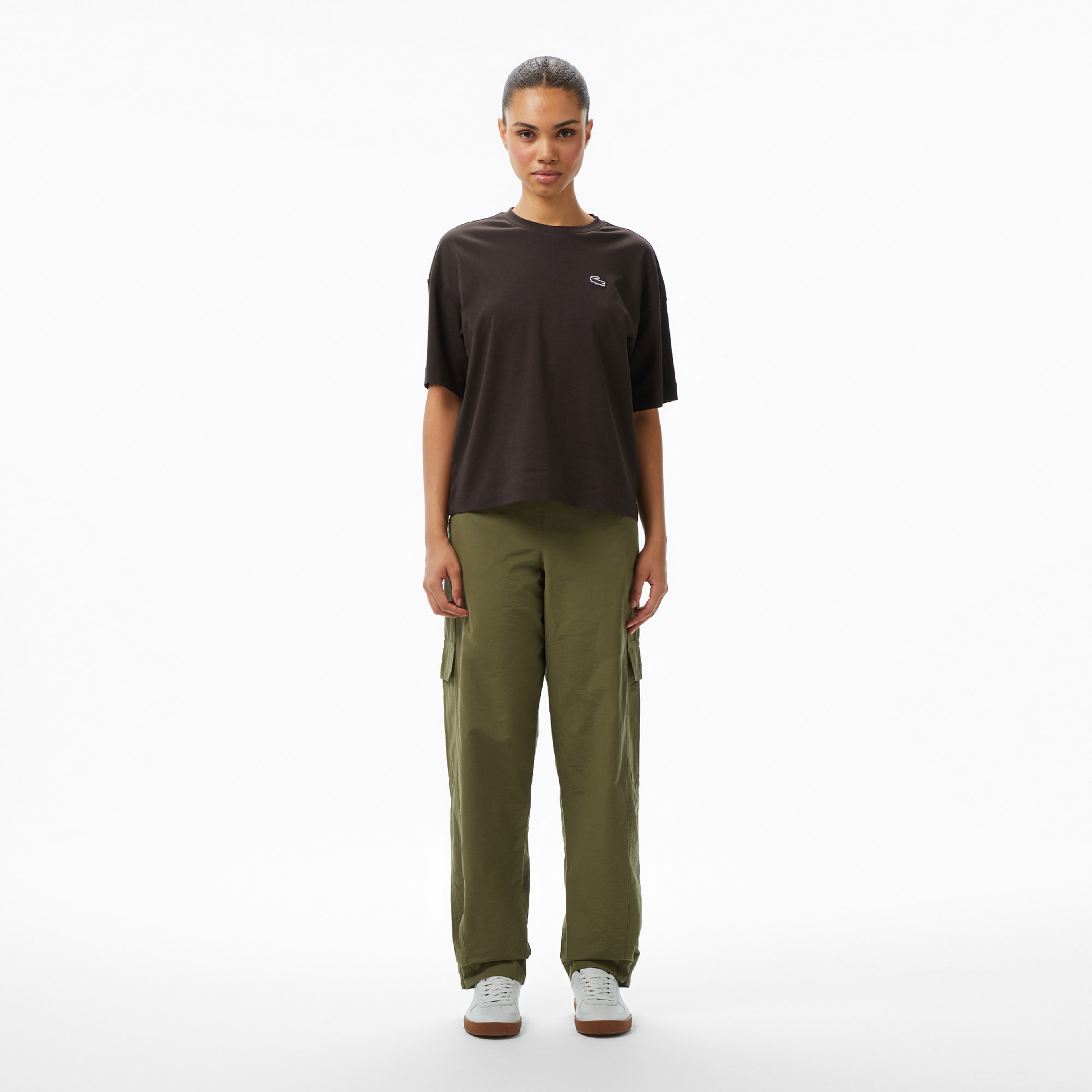 Kadın Oversize Fit Haki Pantolon