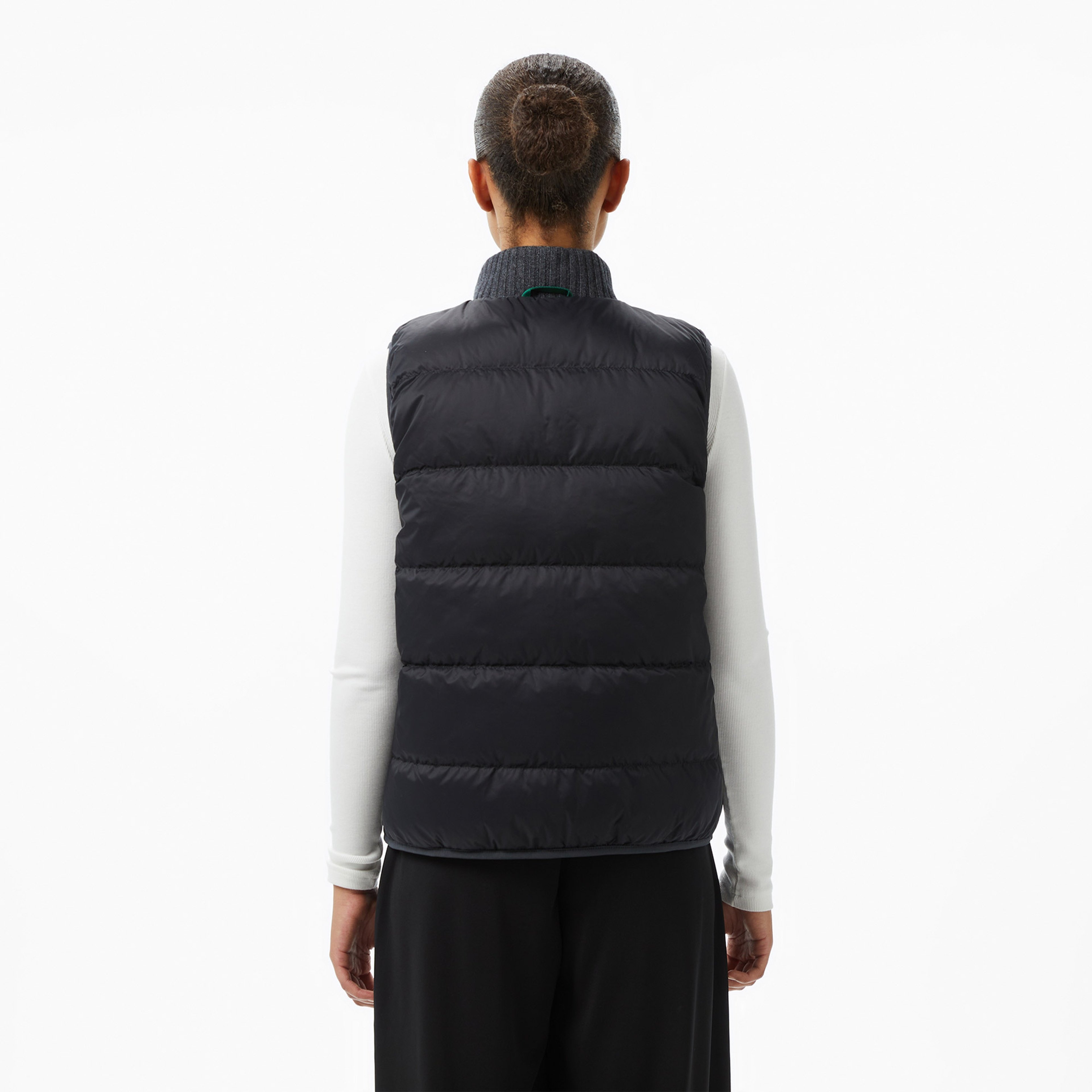 Kadın Regular Fit Dik Yaka Kapitone Çift Taraflı Gri Yelek