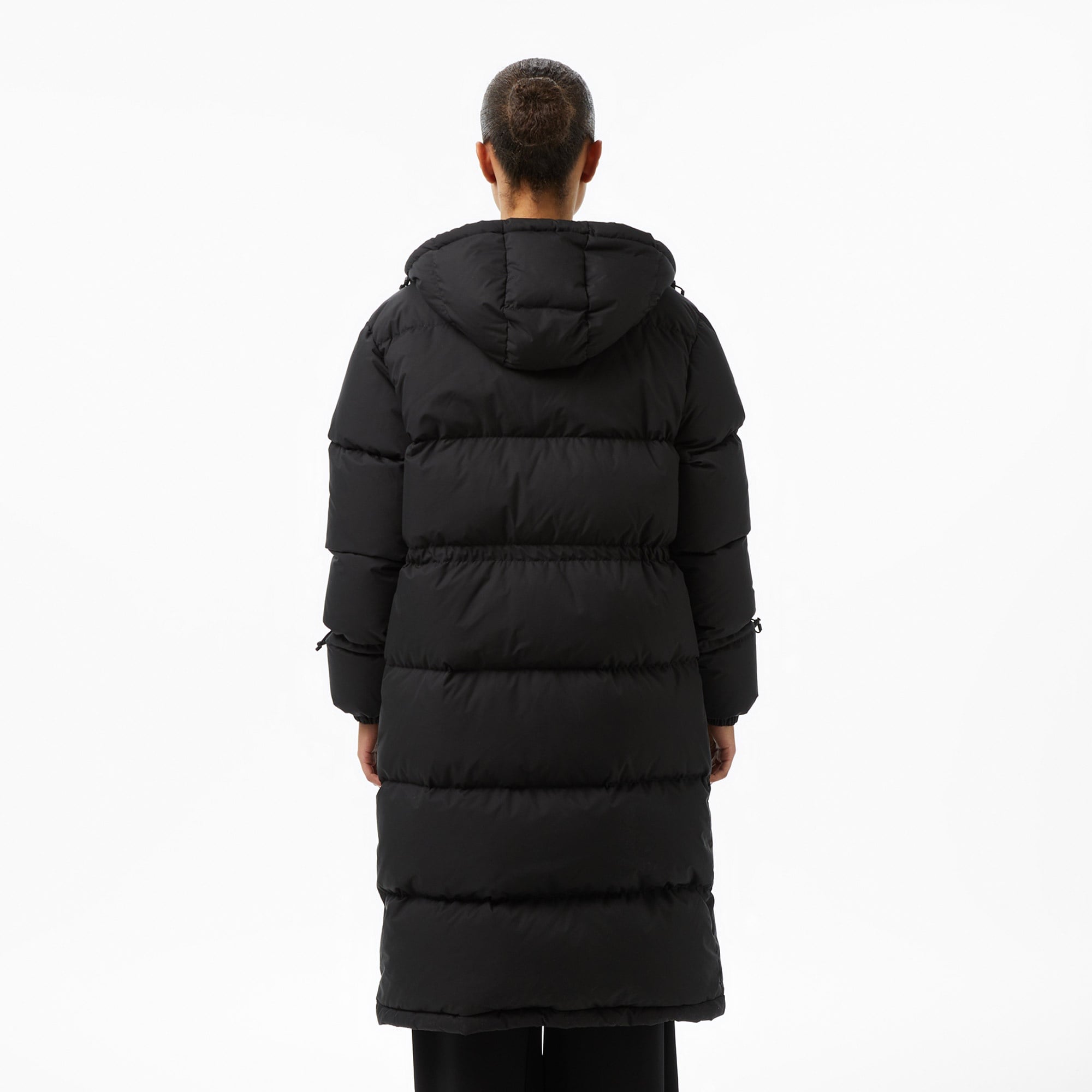 Kadın Kapüşonlu Siyah Mont