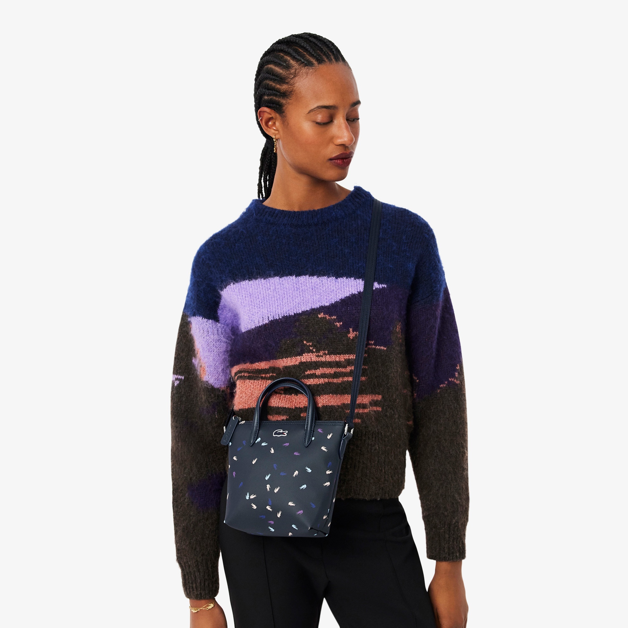 Holiday Kadın Desenli Siyah Postacı Çantası