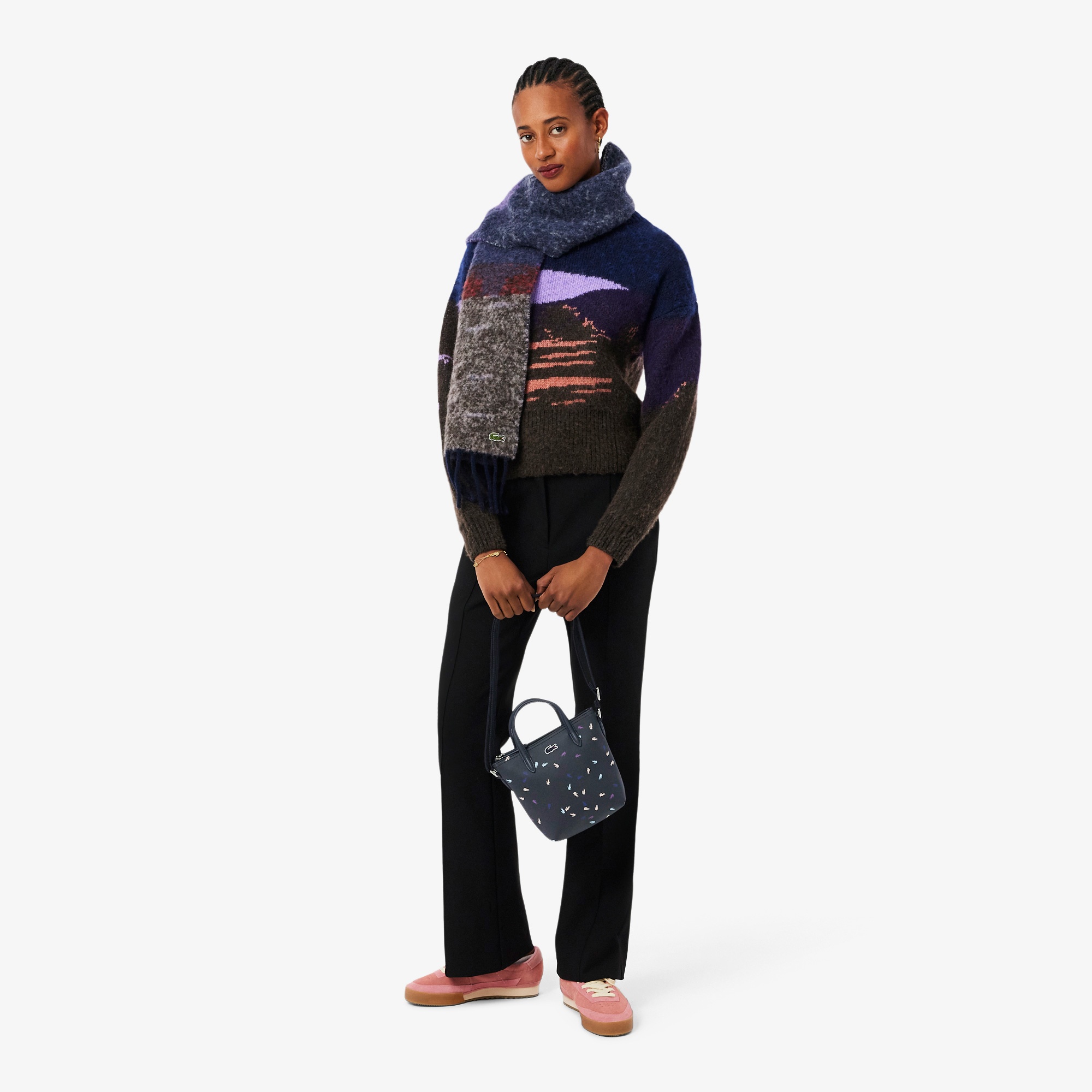 Holiday Kadın Desenli Siyah Postacı Çantası