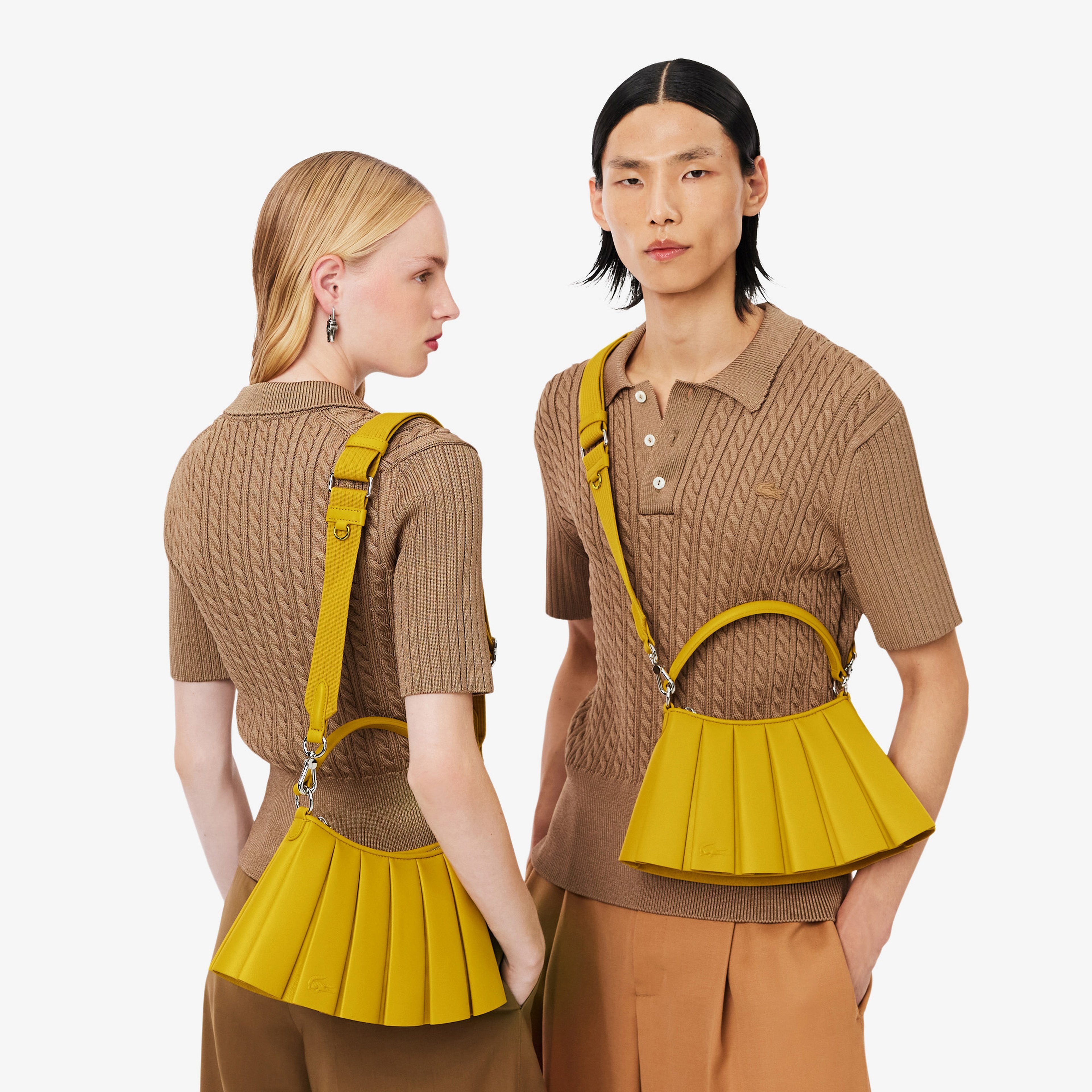 Small Lenglen Kadın Deri Sarı Omuz Çantası