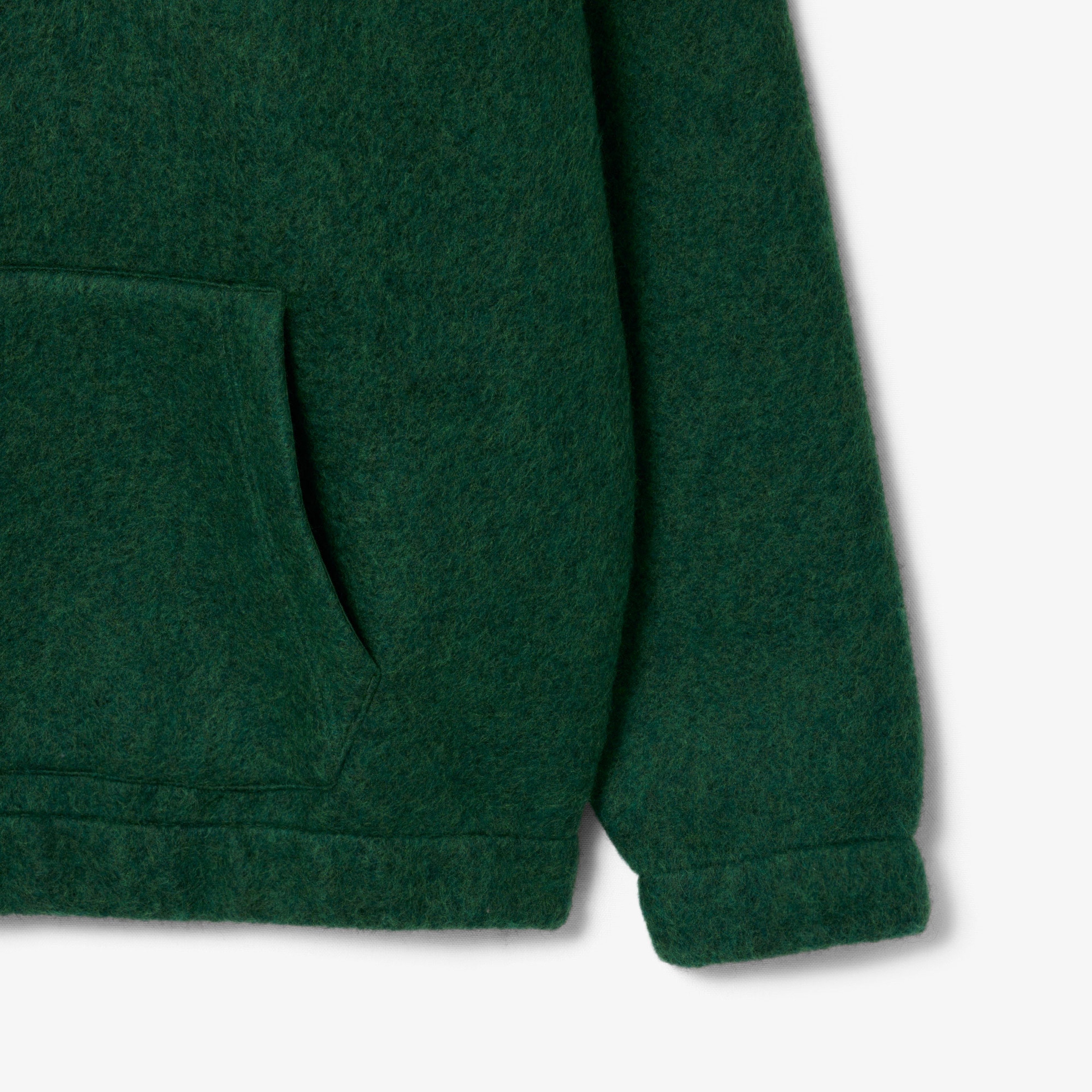 Erkek Loose Fit Yarım Fermuarlı Yeşil Sweatshirt