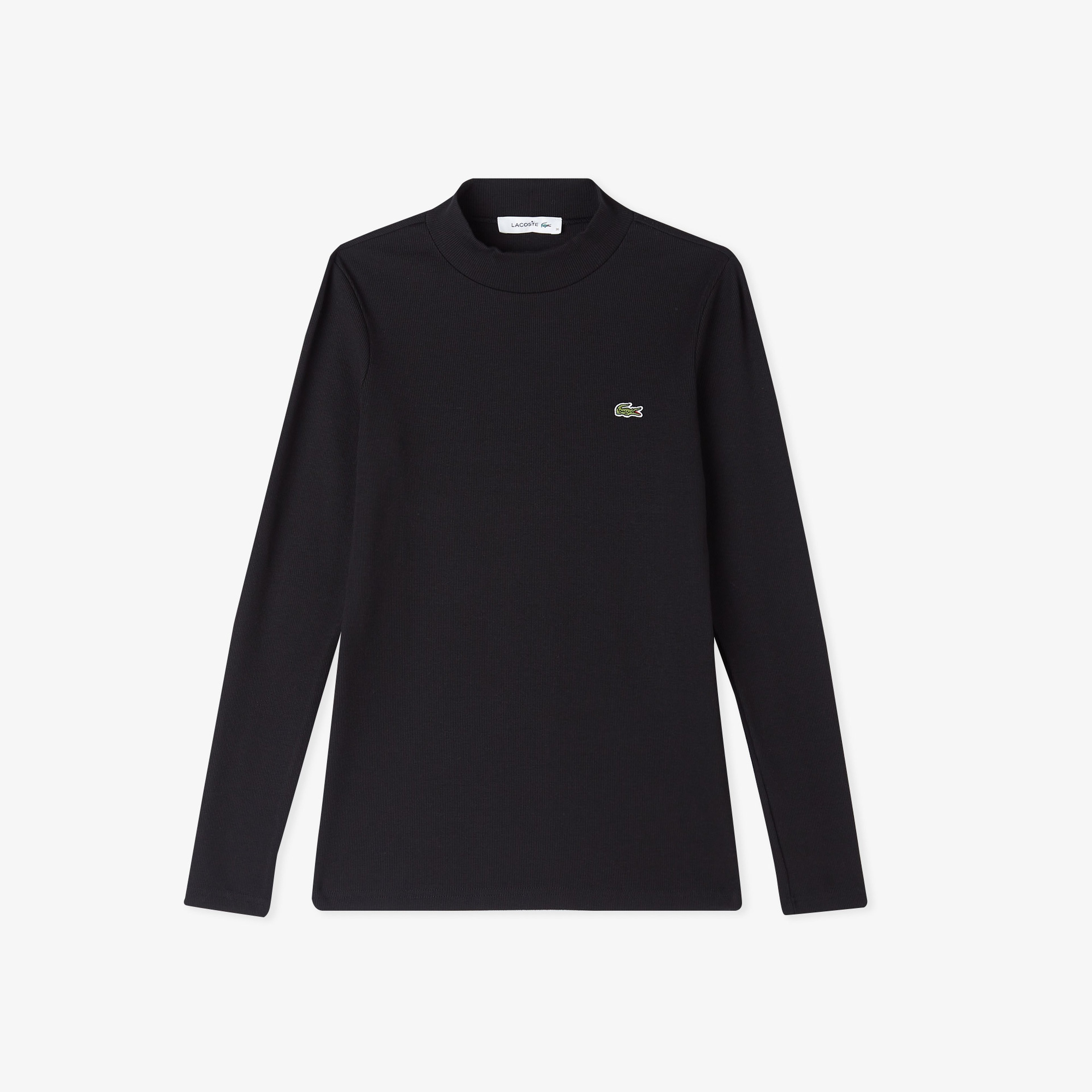 Kadın Slim Fit Uzun Kollu Bisiklet Yaka Siyah T-Shirt