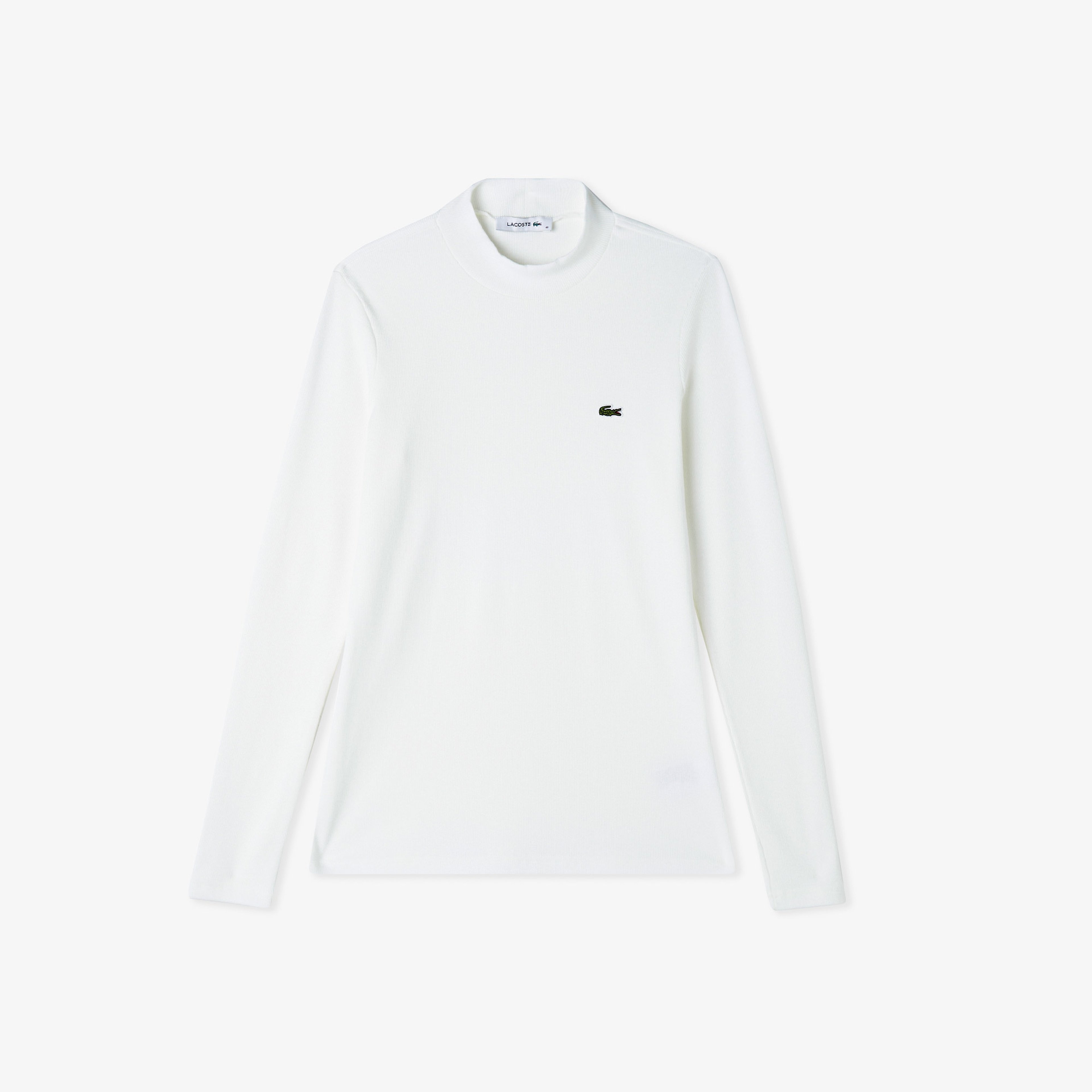 Kadın Slim Fit Uzun Kollu Bisiklet Yaka Beyaz T-Shirt