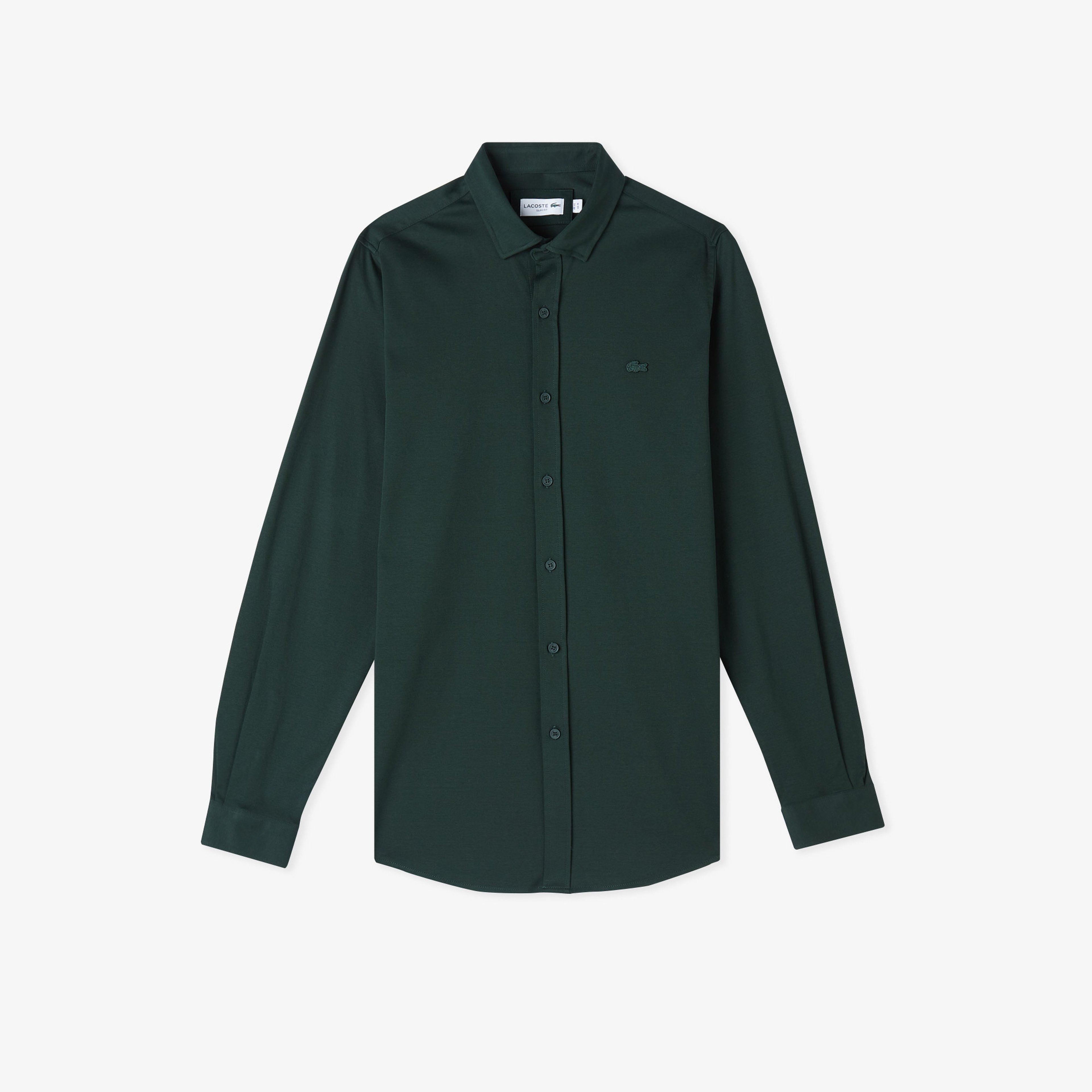 Erkek Slim Fit Koyu Yeşil Gömlek