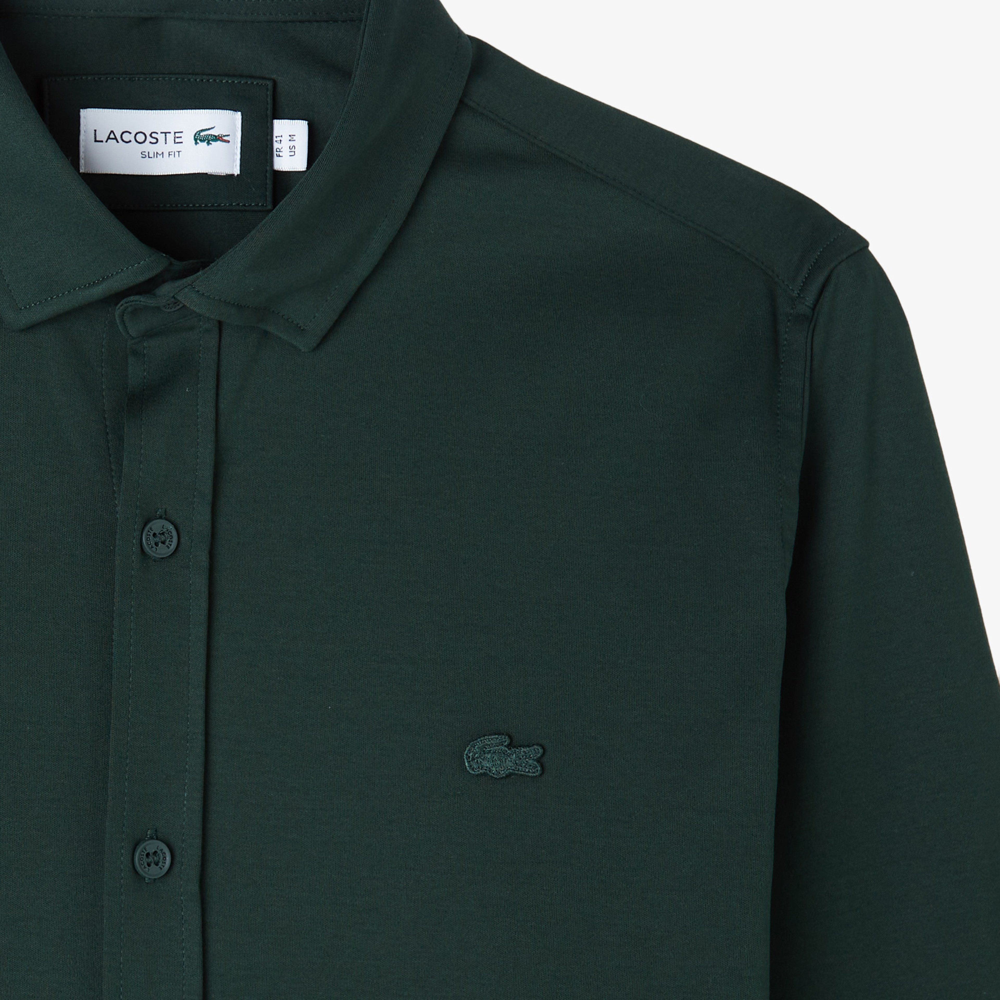 Erkek Slim Fit Koyu Yeşil Gömlek