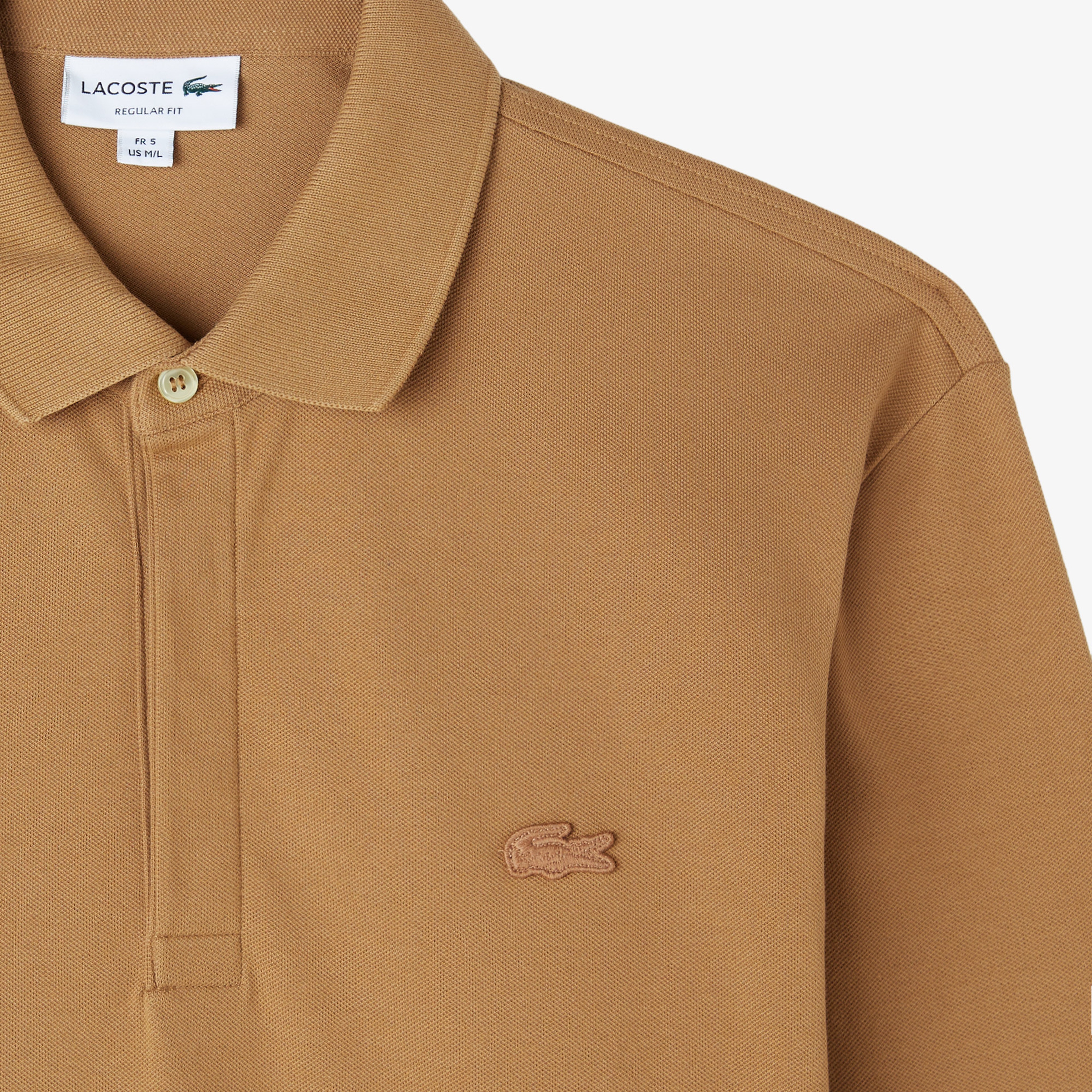 Erkek Regular Fit Uzun Kollu Açık Kahverengi Paris Polo