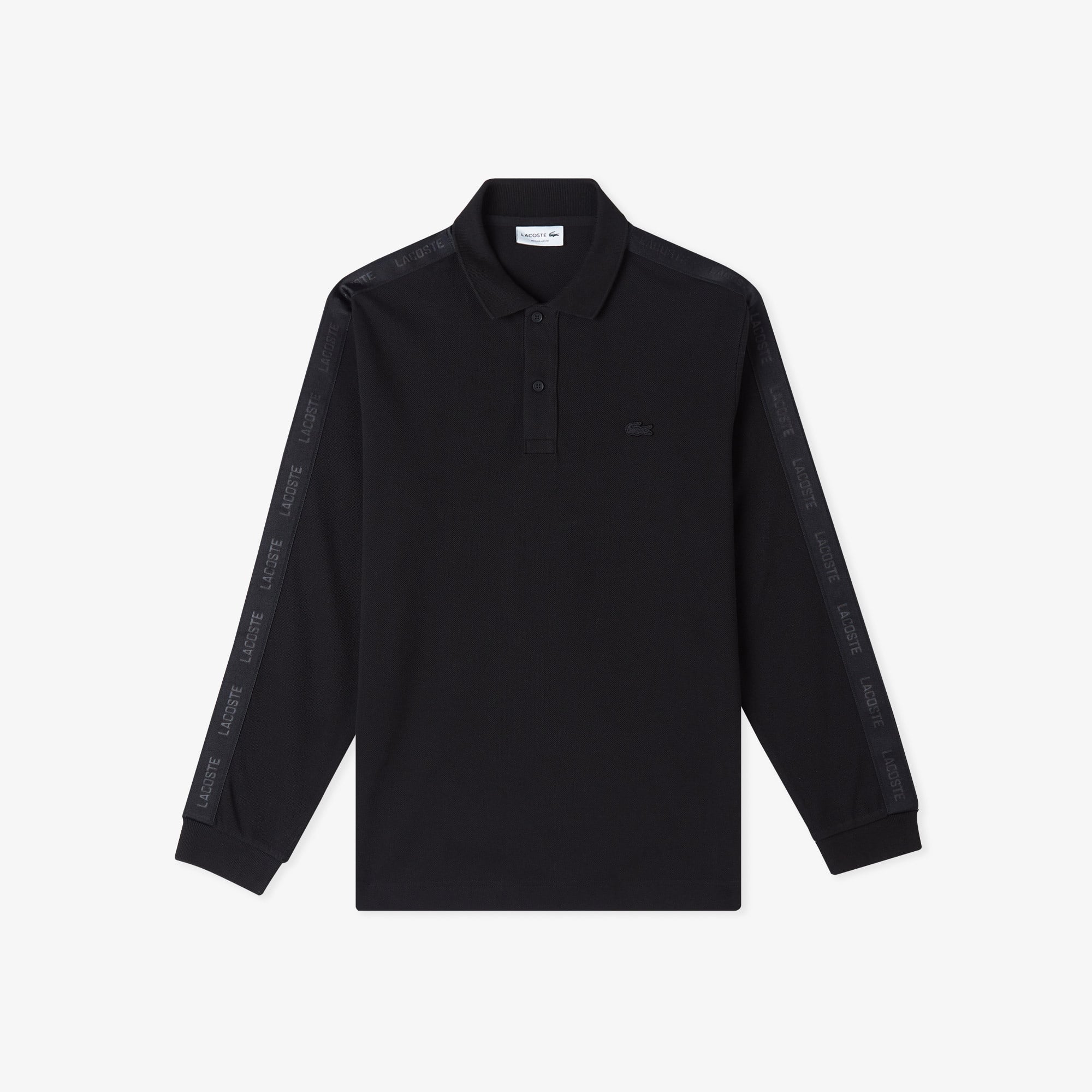 Erkek Regular Fit Uzun Kollu Siyah Polo