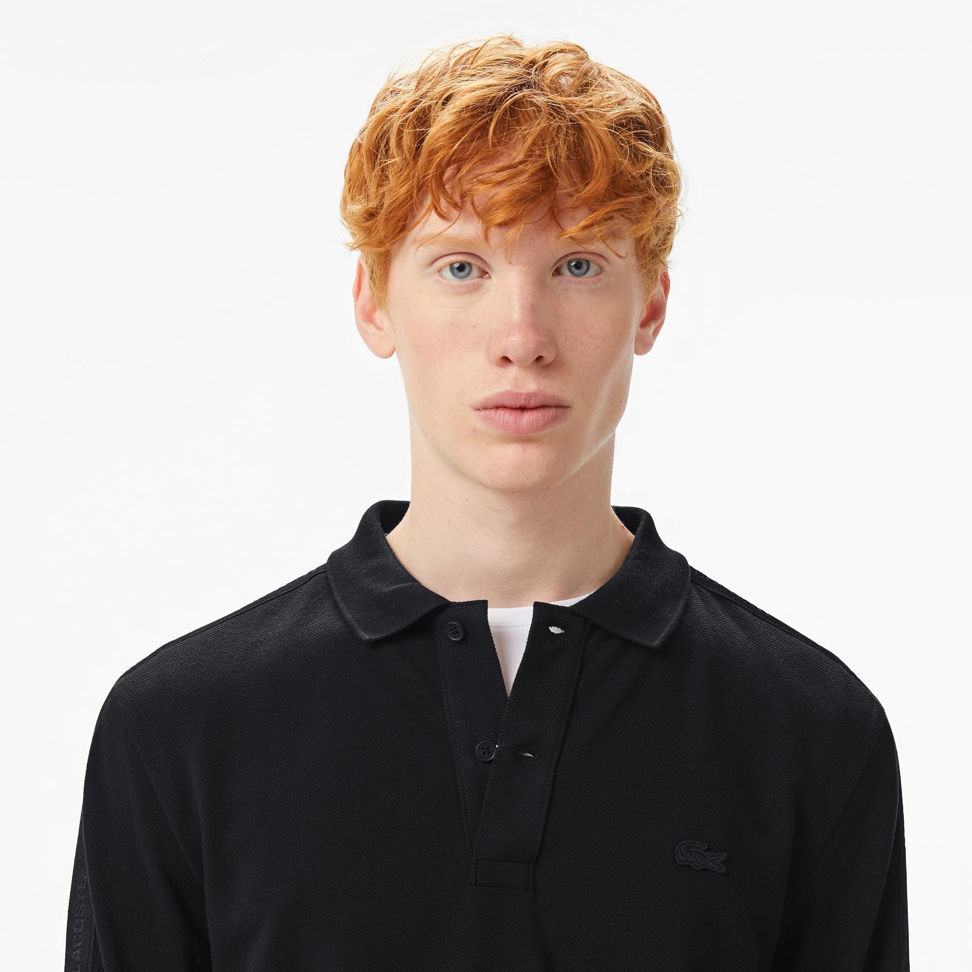 Erkek Regular Fit Uzun Kollu Siyah Polo