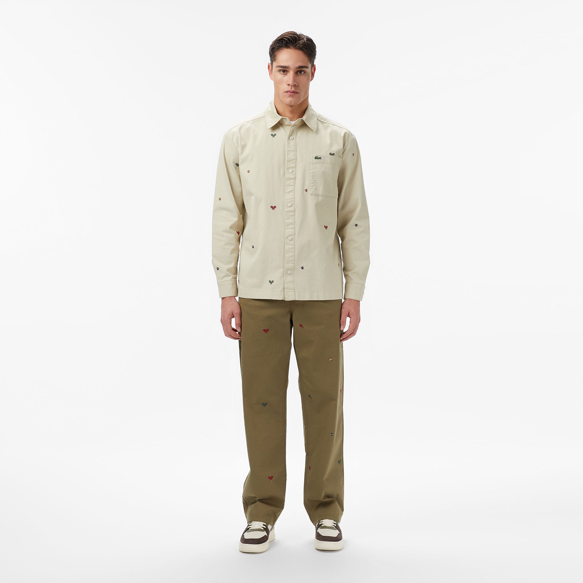 Lacoste Erkek Relaxed Fit Desenli Haki Pantolon