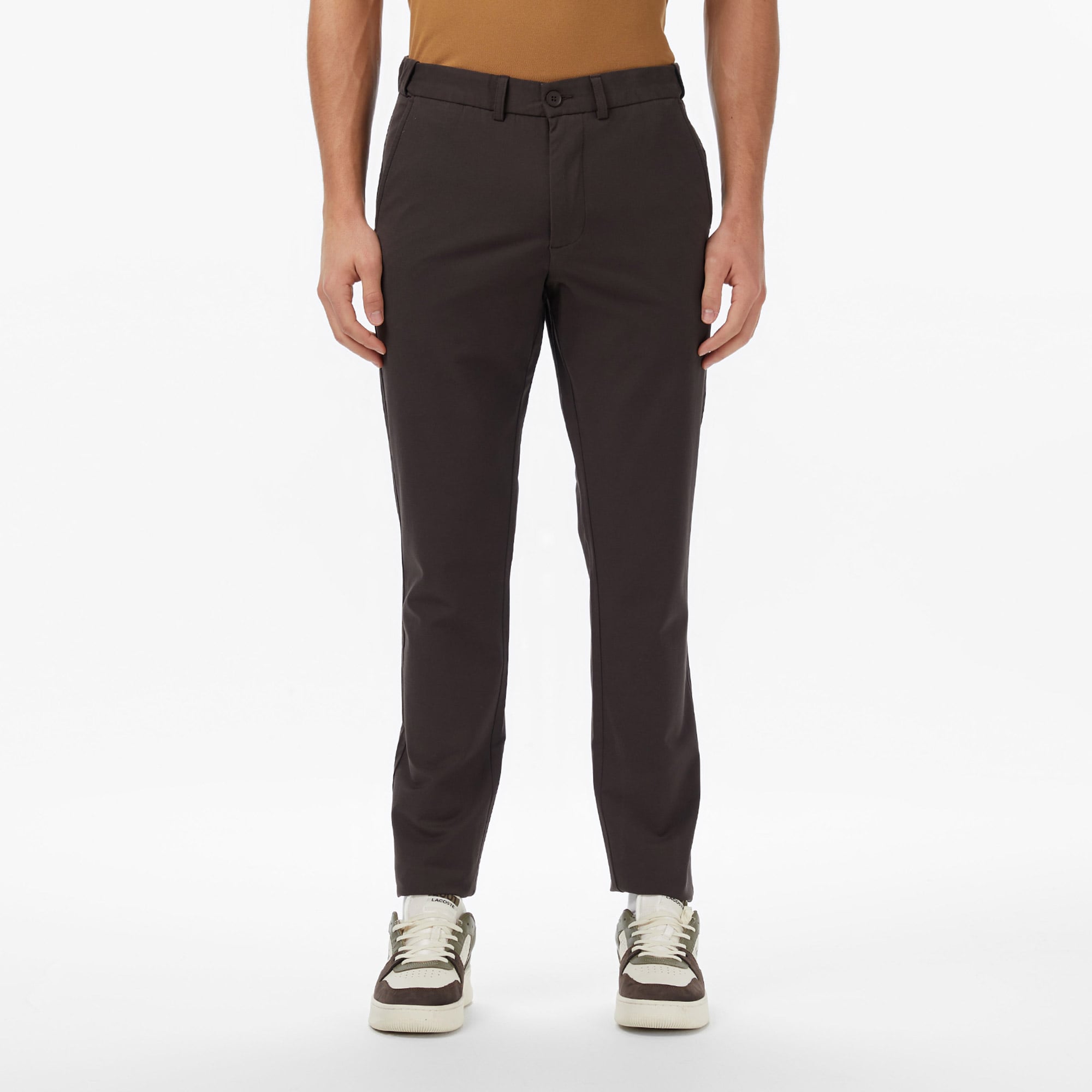 Lacoste Erkek Slim Fit Kahverengi Chino Pantolon görsel 2