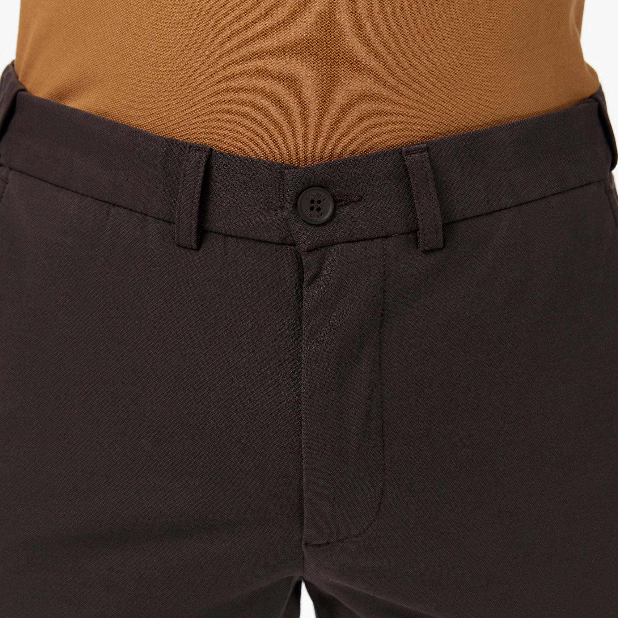 Lacoste Erkek Slim Fit Kahverengi Chino Pantolon görsel 5