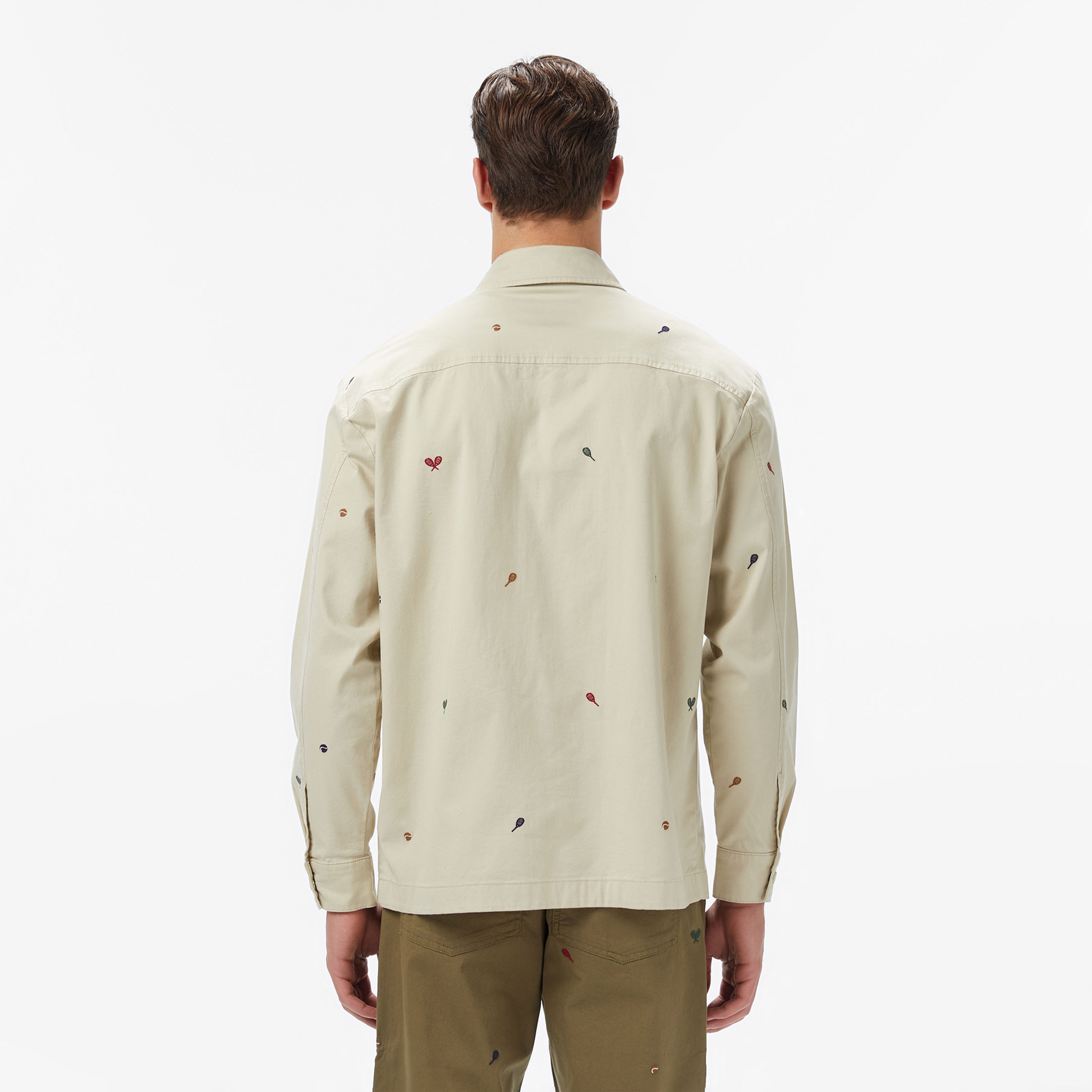 Erkek Relaxed Fit Desenli Bej Gömlek Erkek Relaxed Fit Desenli Bej Gömlek