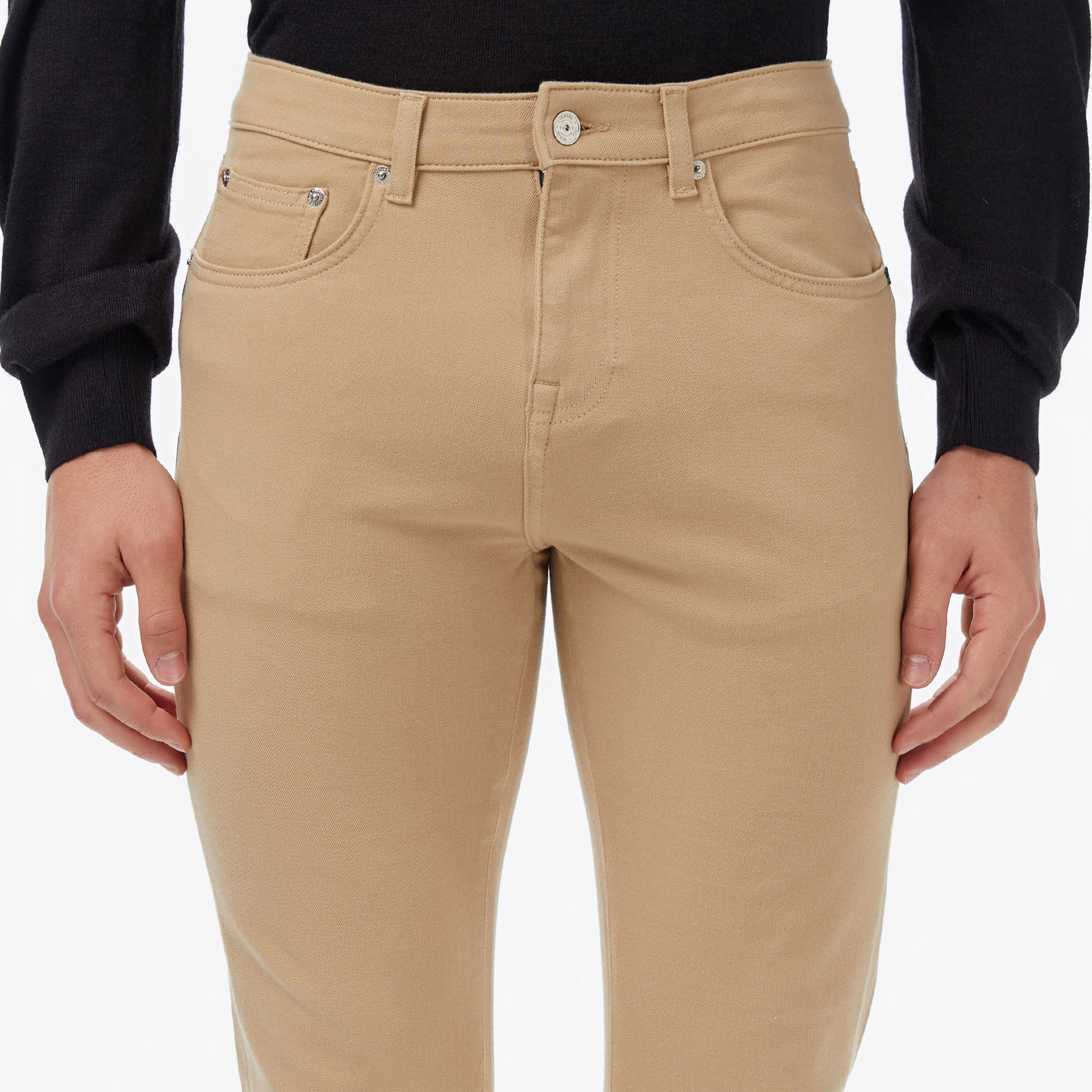 Erkek Slim Fit Bej Jean Pantolon