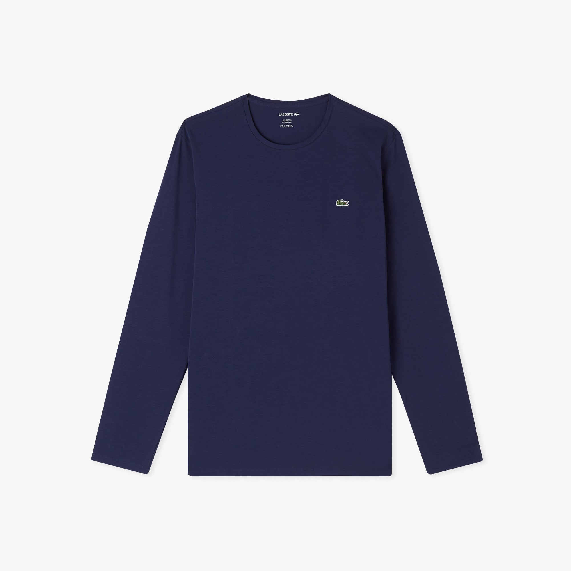 Erkek Slim Fit Uzun Kollu Bisiklet Yaka Lacivert T-Shirt