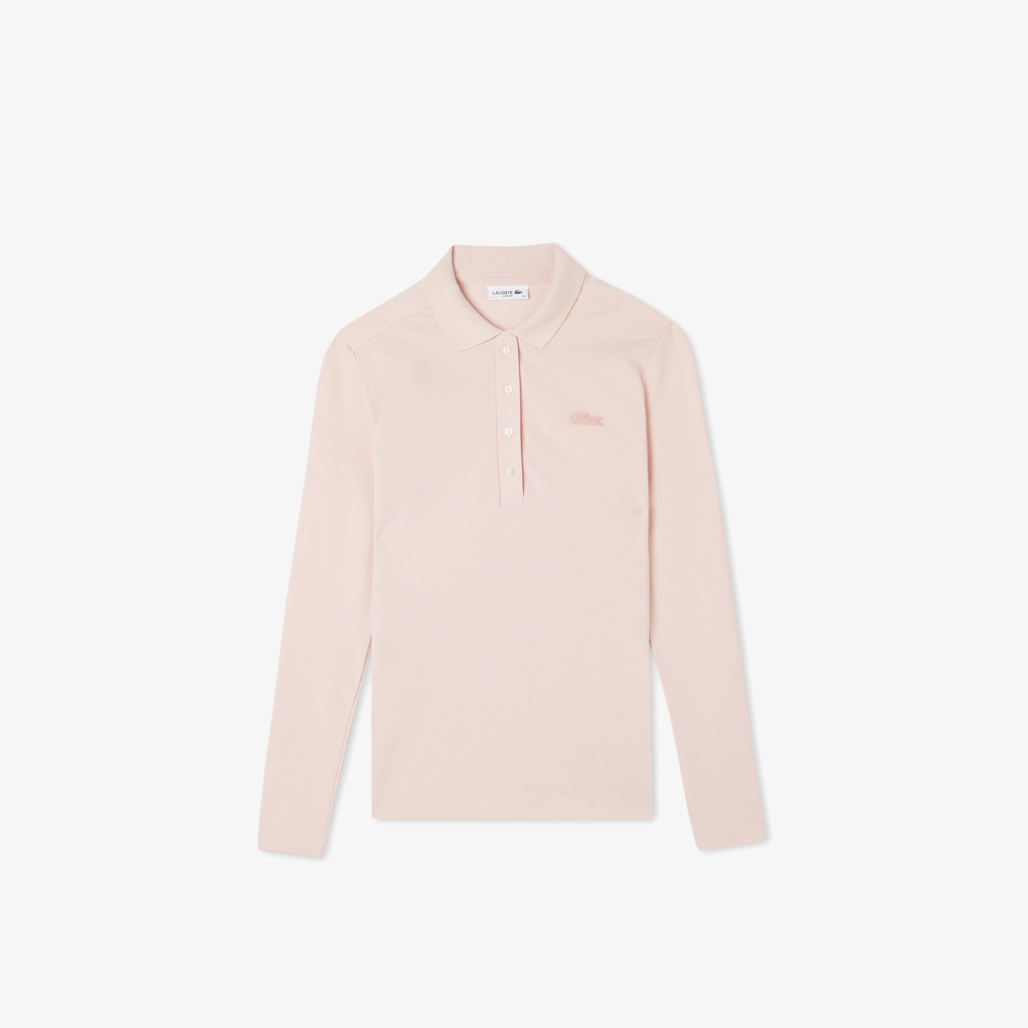 Kadın Slim Fit Uzun Kollu Pembe Polo