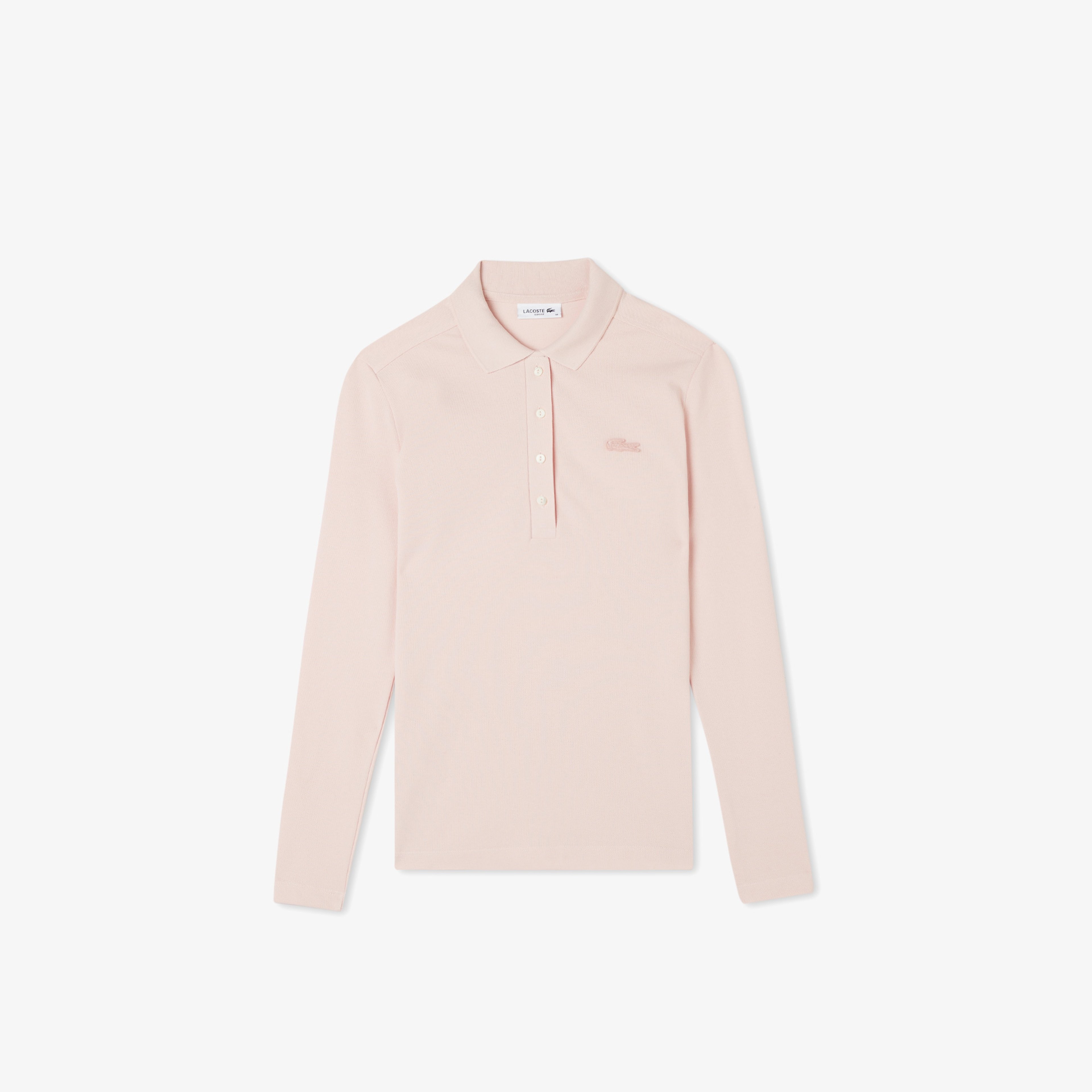 Kadın Slim Fit Uzun Kollu Pembe Polo