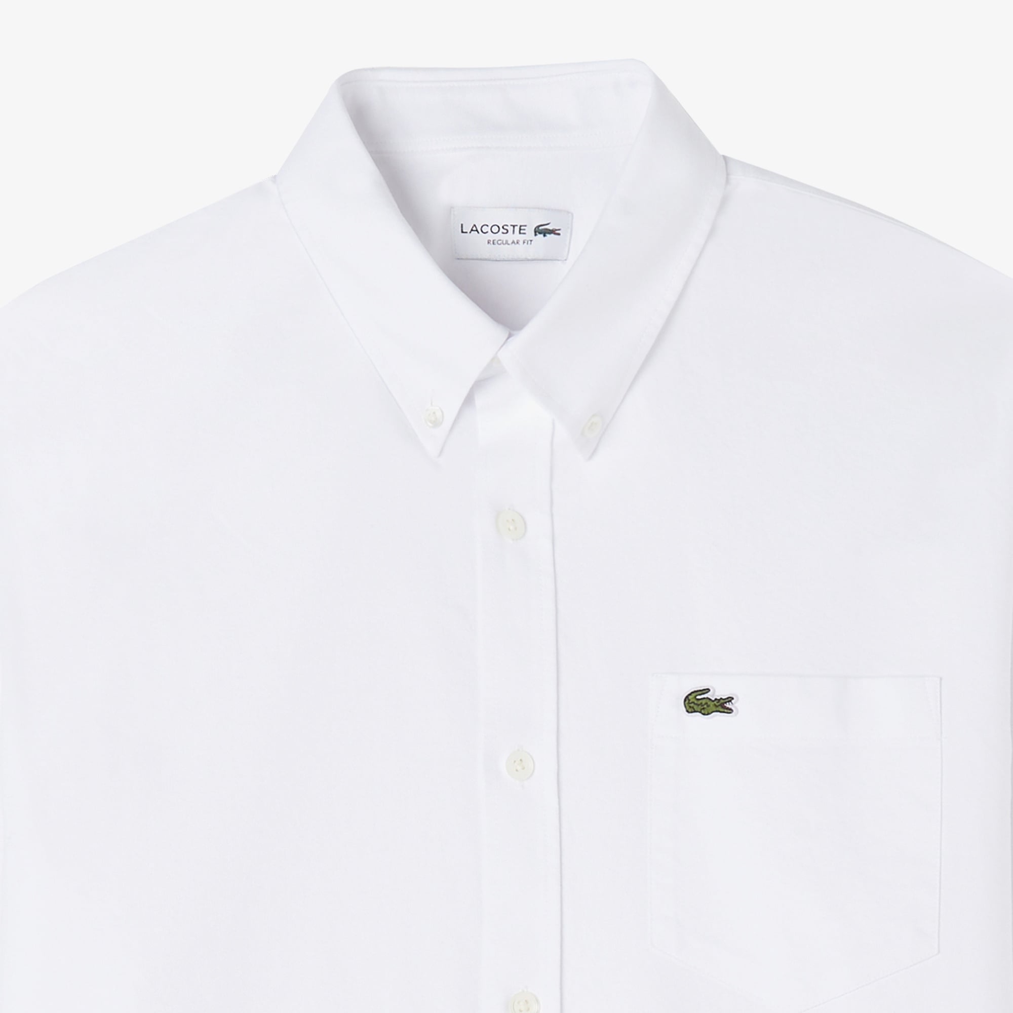 Erkek Regular Fit Düğmeli Yaka Organik Pamuk Beyaz Gömlek