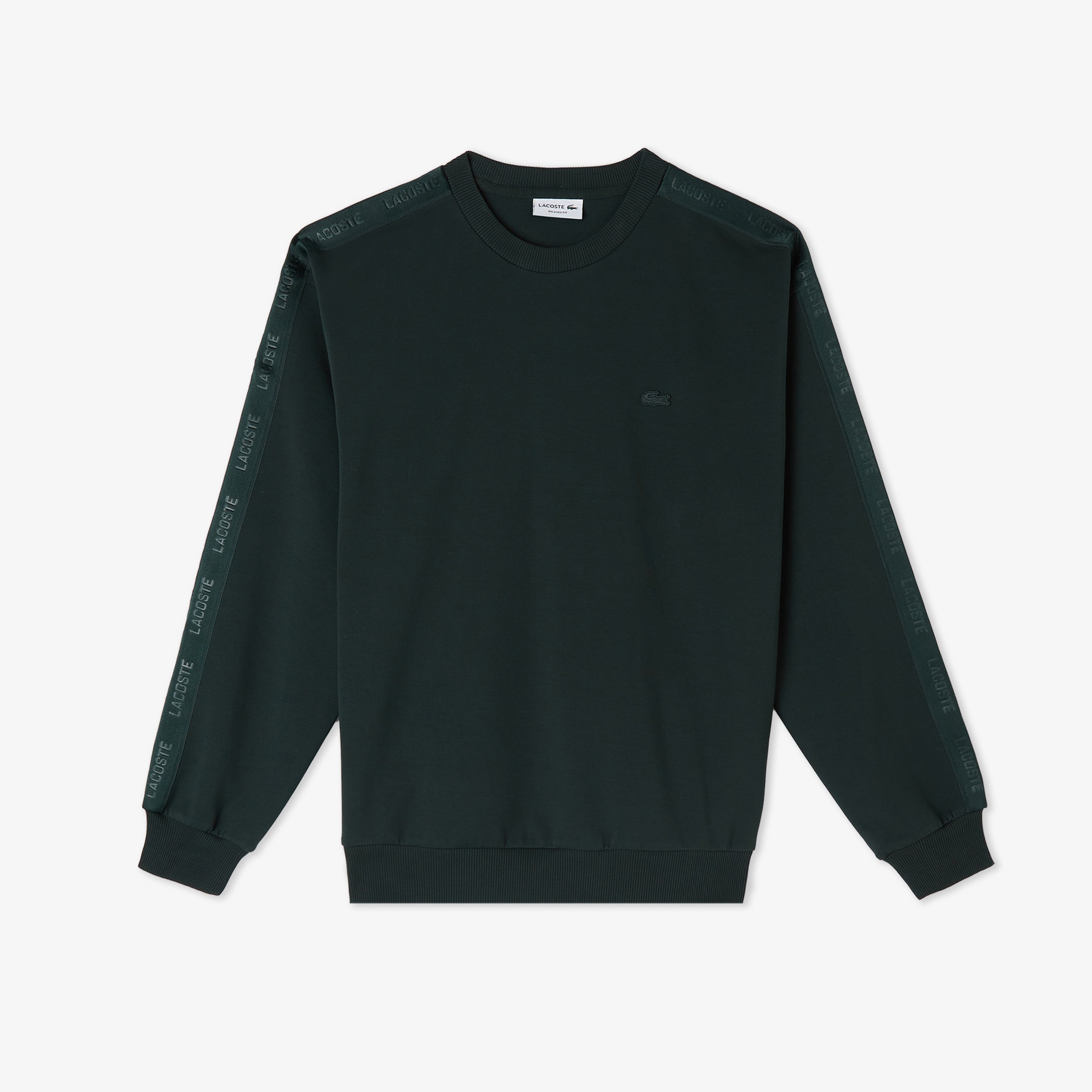 Erkek Relaxed Fit Bisiklet Yaka Koyu Yeşil Sweatshirt
