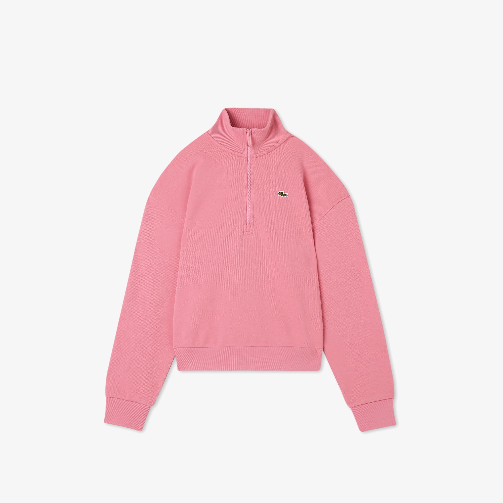 Kadın Relaxed Fit Yarım Fermuarlı Pembe Sweatshirt