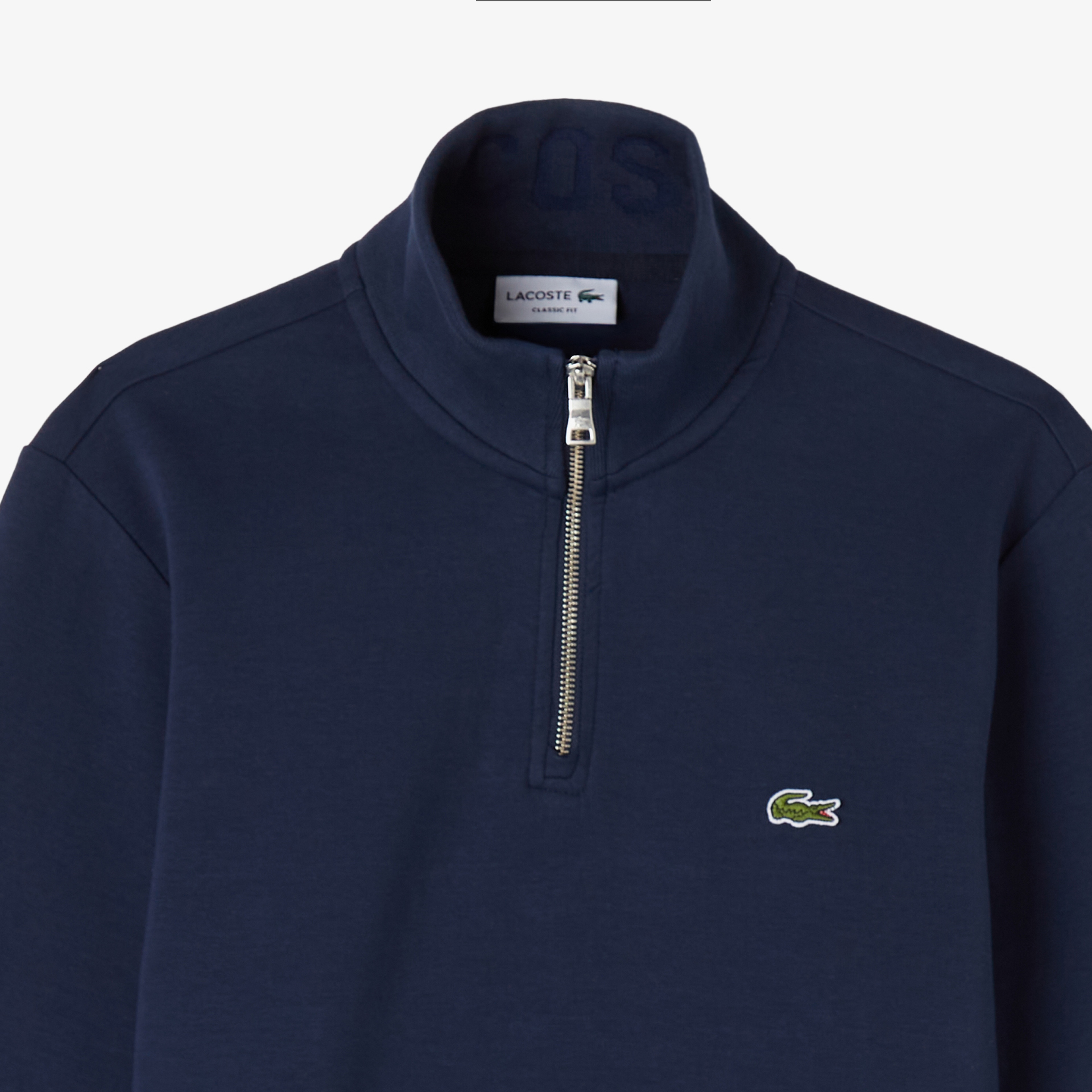 Erkek Classic Fit Yarım Fermuarlı Lacivert Sweatshirt