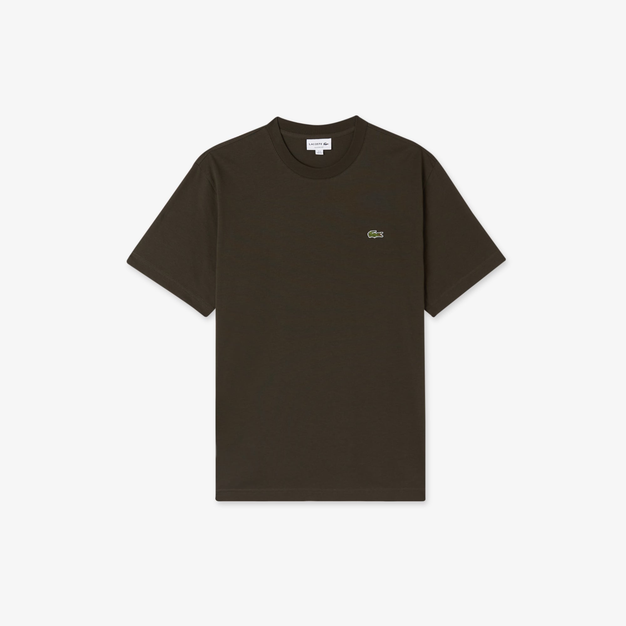 Erkek Classic Fit Bisiklet Yaka Haki T-Shirt