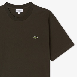 Erkek Classic Fit Bisiklet Yaka Haki T-Shirt Yeşil