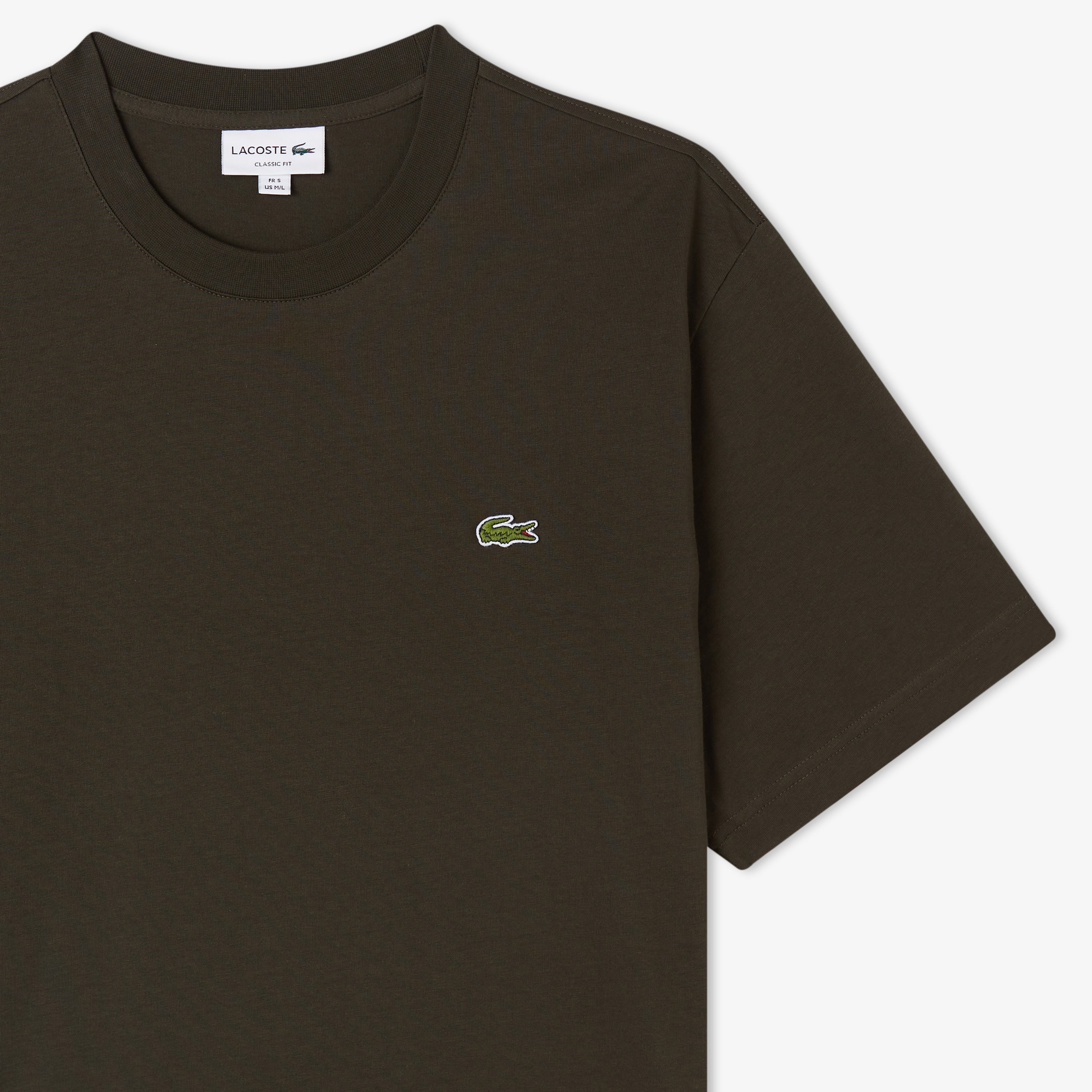 Erkek Classic Fit Bisiklet Yaka Haki T-Shirt